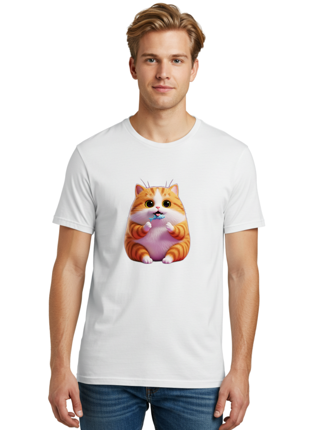 Orange-Tabby-Cat-1 Men'S Graphic Tee, 100% Cotton, Comfortable Casual Summer Wear, Machine Washable, Vintage Camera, Old Camera, Antique Camera, Black Camera, Classic Photography, Photography Equipment, Nostalgic Device, Film Camera, Ban003 24