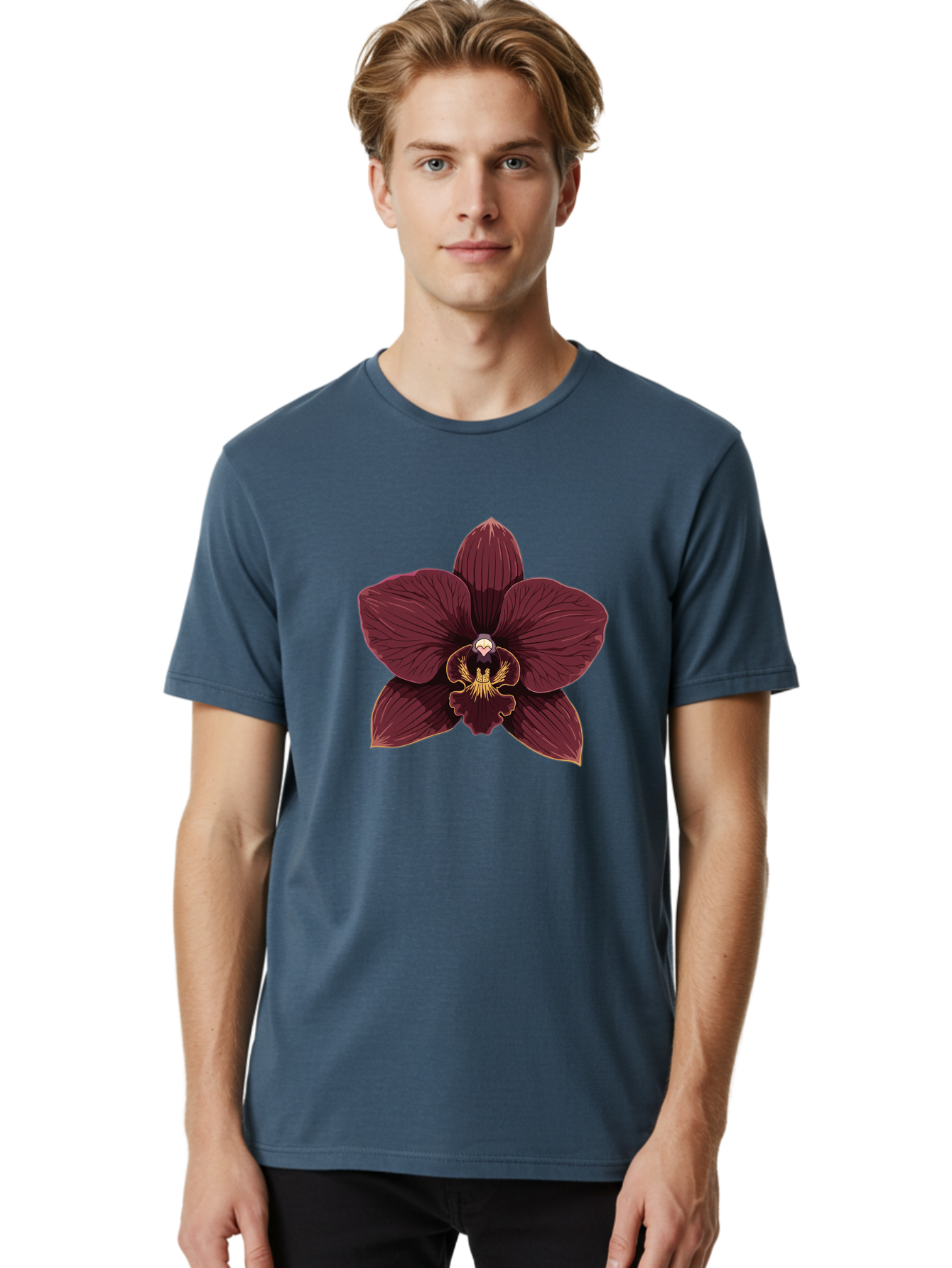 Orchid-Flower Men'S Graphic Tee, 100% Cotton, Comfortable Casual Summer Wear, Machine Washable, Vintage Camera, Old Camera, Antique Camera, Black Camera, Classic Photography, Photography Equipment, Nostalgic Device, Film Camera, Camera Art Ban005 27