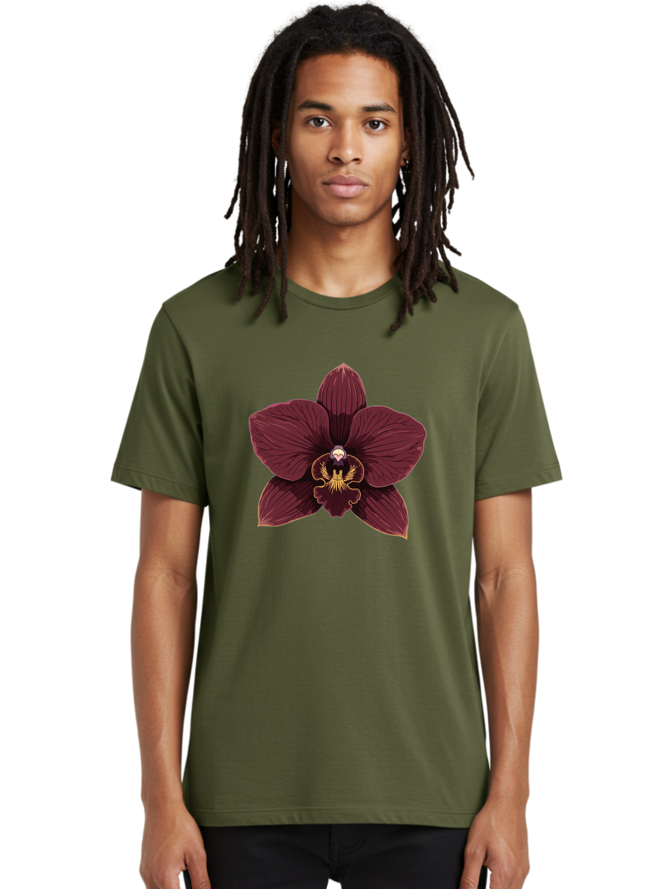 Orchid-Flower Men'S Graphic Tee, 100% Cotton, Comfortable Casual Summer Wear, Machine Washable, Vintage Camera, Old Camera, Antique Camera, Black Camera, Classic Photography, Photography Equipment, Nostalgic Device, Film Camera, Camera Art Ban005 24