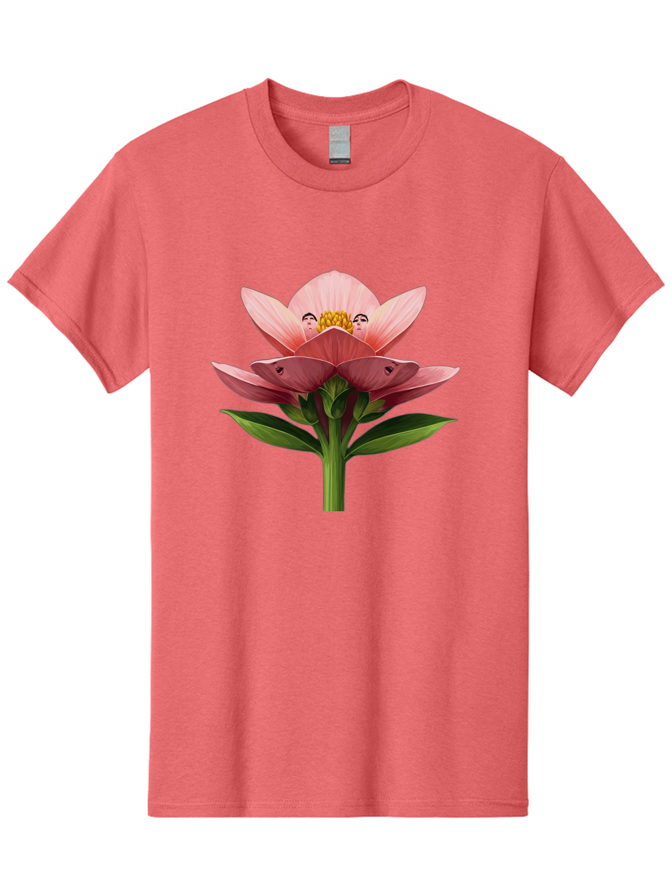 Pink-Flower-With-Faces Men'S Graphic Tee, 100% Cotton, Comfortable Casual Summer Wear, Machine Washable, Vintage Camera, Old Camera, Antique Camera, Black Camera, Classic Photography, Photography Equipment, Nostalgic Device, Film Camera, Ban131 4