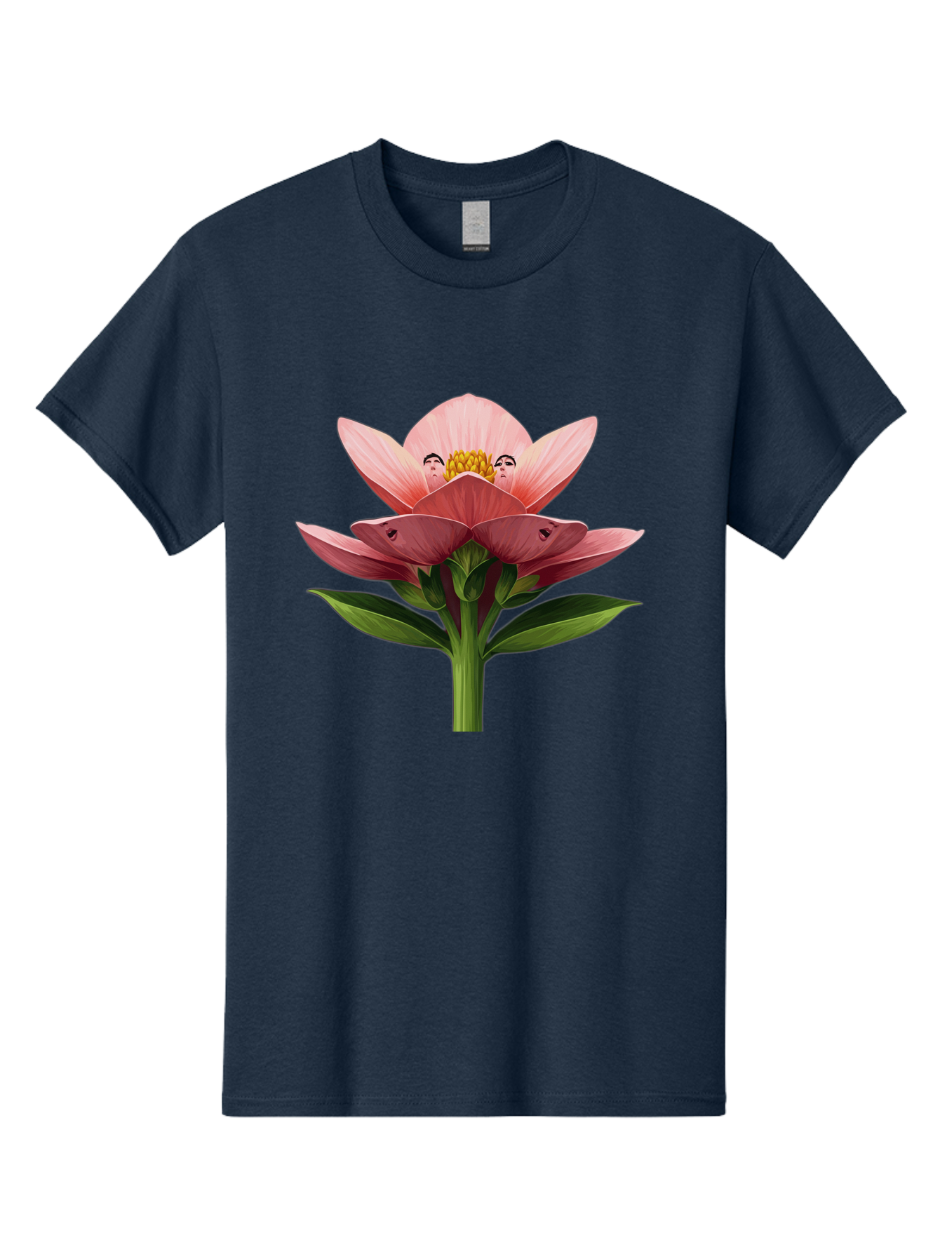 Pink-Flower-With-Faces Men'S Graphic Tee, 100% Cotton, Comfortable Casual Summer Wear, Machine Washable, Vintage Camera, Old Camera, Antique Camera, Black Camera, Classic Photography, Photography Equipment, Nostalgic Device, Film Camera, Ban131 6