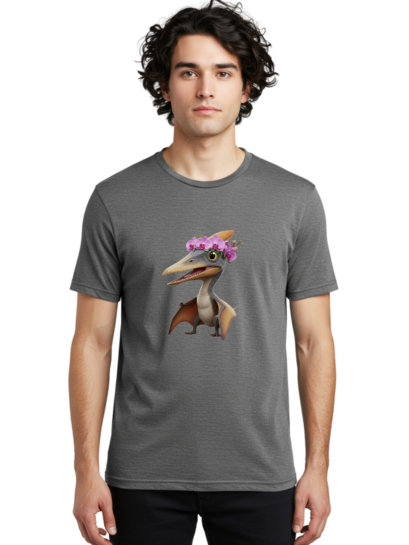 Pterodactyl-With-Flowers Men'S Graphic Tee, 100% Cotton, Comfortable Casual Summer Wear, Machine Washable, Vintage Camera, Old Camera, Antique Camera, Black Camera, Classic Photography, Photography Equipment, Nostalgic Device, Film Camera, Ban208 20
