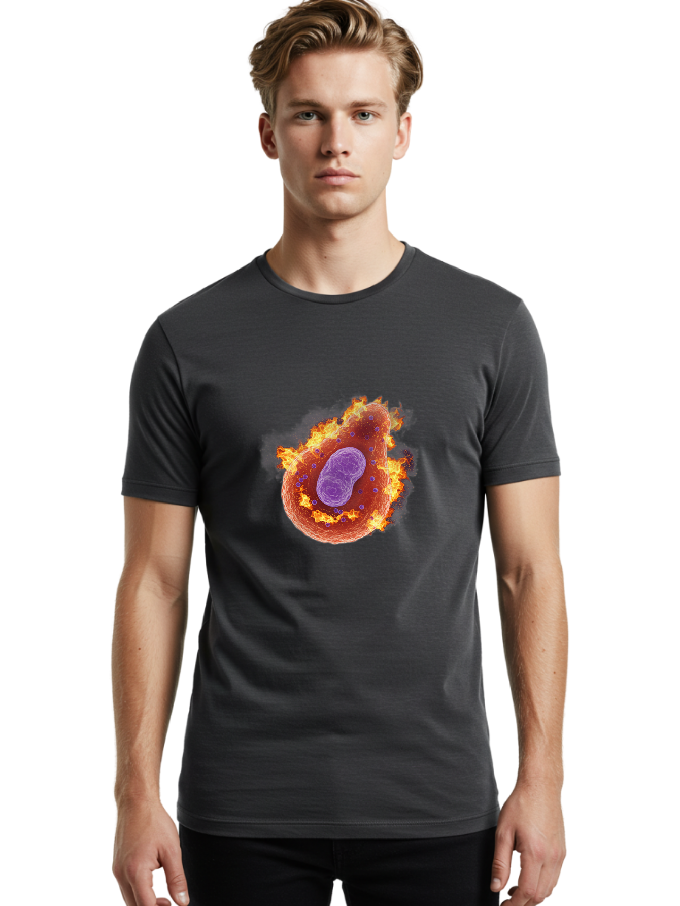 Pyroptosis-Cell Men'S Graphic Tee, 100% Cotton, Comfortable Casual Summer Wear, Machine Washable, Vintage Camera, Old Camera, Antique Camera, Black Camera, Classic Photography, Photography Equipment, Nostalgic Device, Film Camera, Camera Art Ban233 25