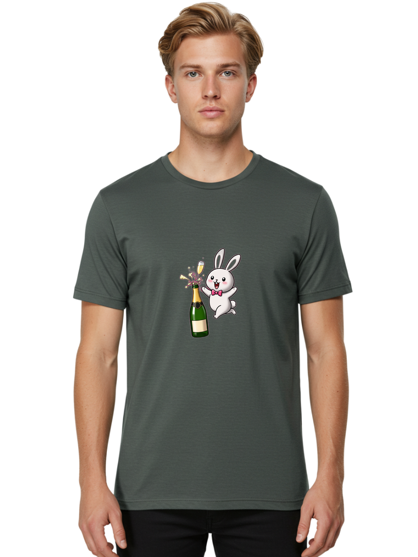 Rabbit-Celebrating Men'S Graphic Tee, 100% Cotton, Comfortable Casual Summer Wear, Machine Washable, Vintage Camera, Old Camera, Antique Camera, Black Camera, Classic Photography, Photography Equipment, Nostalgic Device, Film Camera, Ban237 18