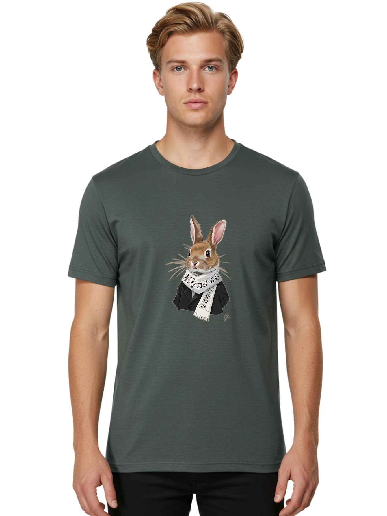 Rabbit-In-Music-Notes-Scarf Men'S Graphic Tee, 100% Cotton, Comfortable Casual Summer Wear, Machine Washable, Vintage Camera, Old Camera, Antique Camera, Black Camera, Classic Photography, Photography Equipment, Nostalgic Device, Film Camera, Ban238 21