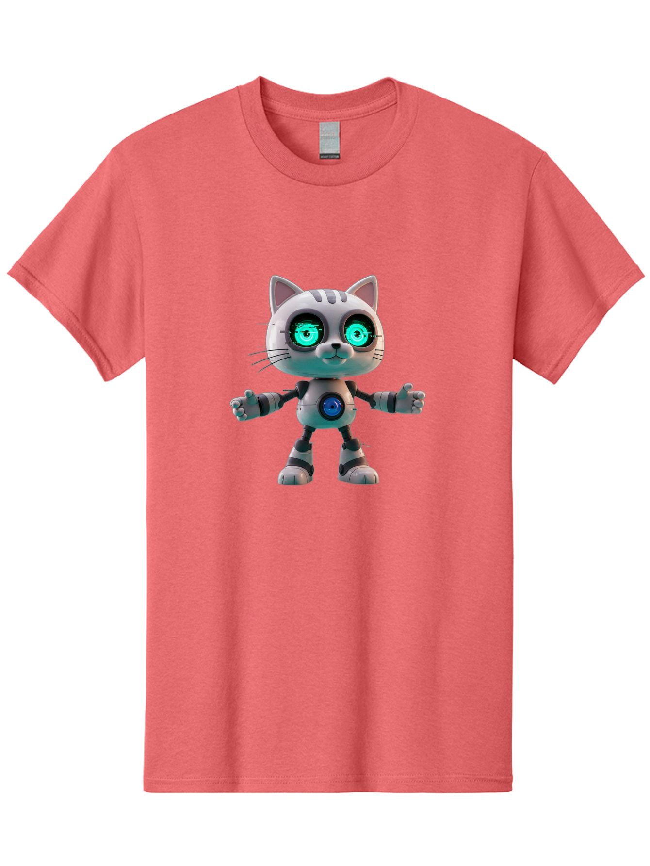 Robot-Cat-2 Men'S Graphic Tee, 100% Cotton, Comfortable Casual Summer Wear, Machine Washable, Vintage Camera, Old Camera, Antique Camera, Black Camera, Classic Photography, Photography Equipment, Nostalgic Device, Film Camera, Camera Art Ban327 13