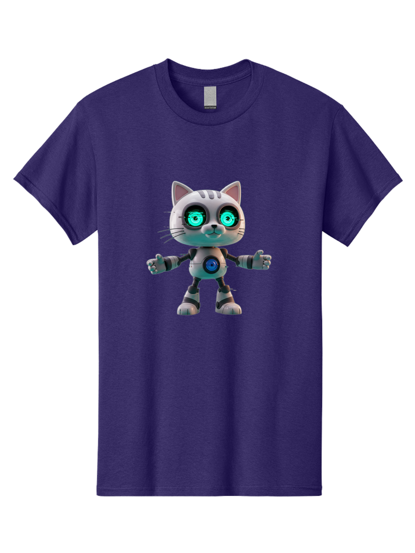 Robot-Cat-2 Men'S Graphic Tee, 100% Cotton, Comfortable Casual Summer Wear, Machine Washable, Vintage Camera, Old Camera, Antique Camera, Black Camera, Classic Photography, Photography Equipment, Nostalgic Device, Film Camera, Camera Art Ban327 5