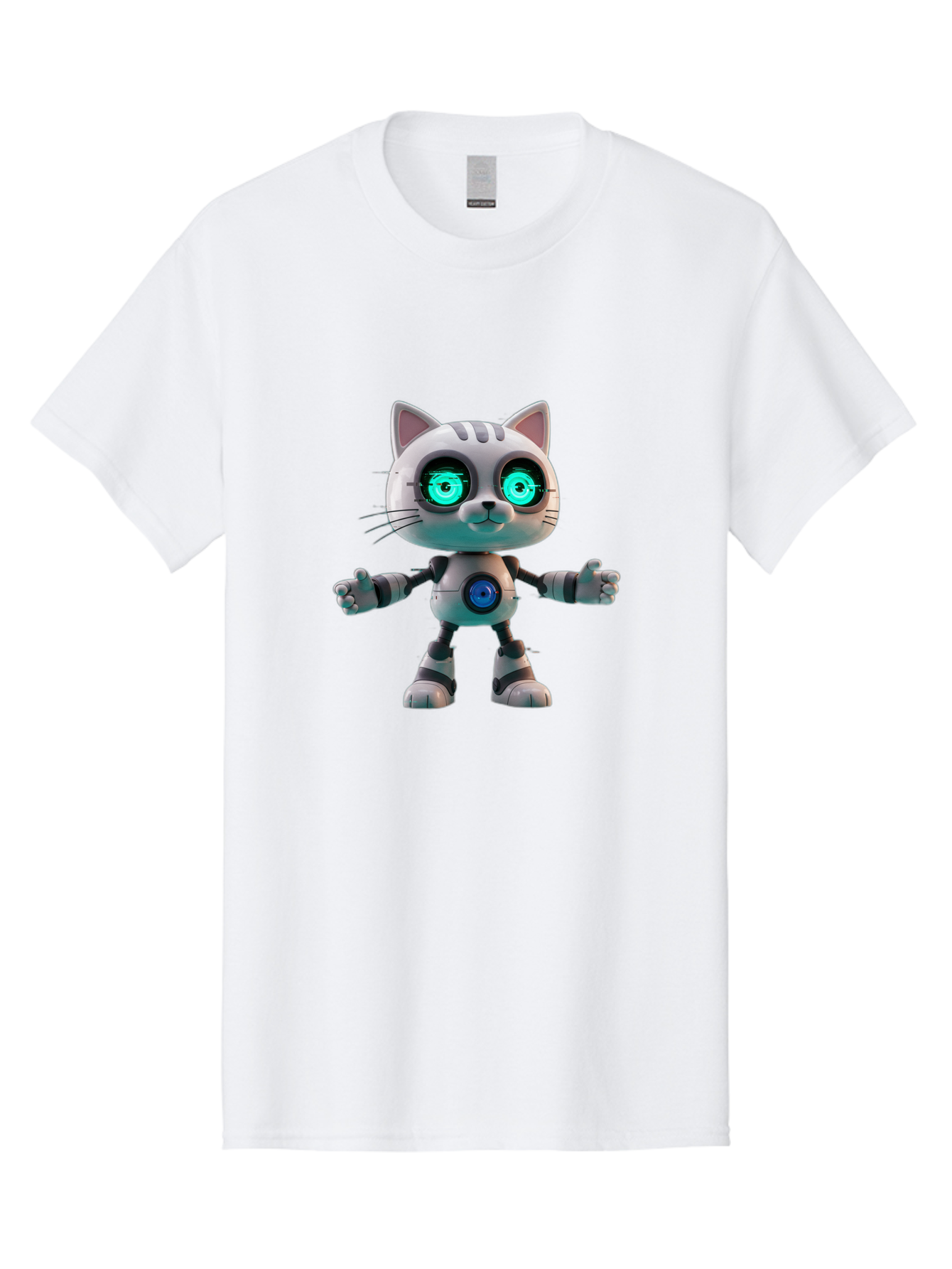 Robot-Cat-2 Men'S Graphic Tee, 100% Cotton, Comfortable Casual Summer Wear, Machine Washable, Vintage Camera, Old Camera, Antique Camera, Black Camera, Classic Photography, Photography Equipment, Nostalgic Device, Film Camera, Camera Art Ban327 15