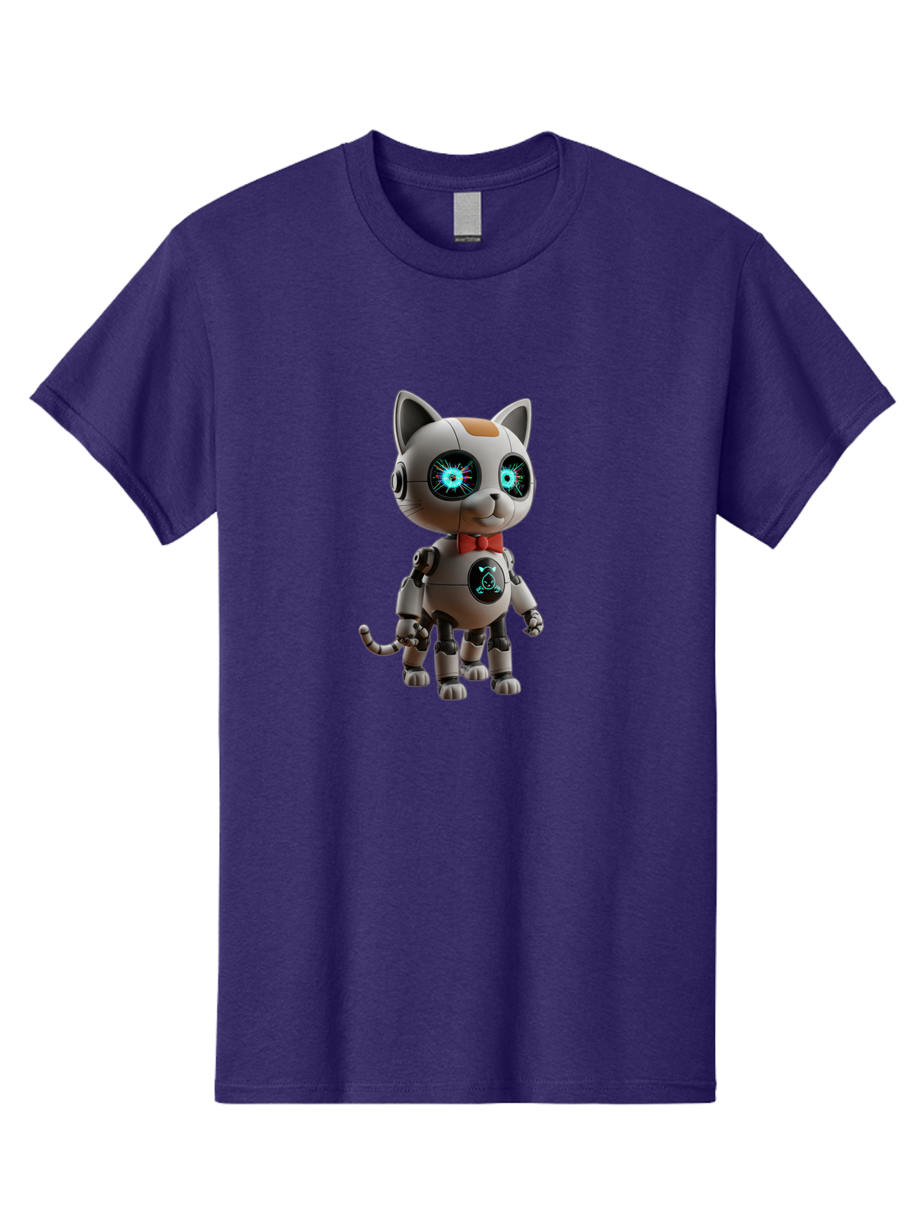 Robot-Cat-3 Men'S Graphic Tee, 100% Cotton, Comfortable Casual Summer Wear, Machine Washable, Vintage Camera, Old Camera, Antique Camera, Black Camera, Classic Photography, Photography Equipment, Nostalgic Device, Film Camera, Camera Art Ban328 7