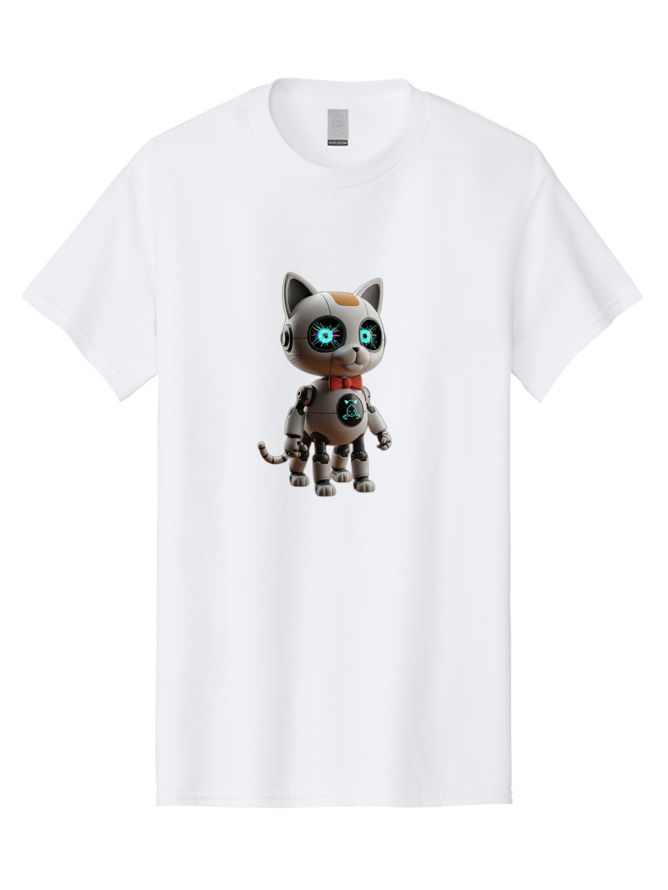 Robot-Cat-3 Men'S Graphic Tee, 100% Cotton, Comfortable Casual Summer Wear, Machine Washable, Vintage Camera, Old Camera, Antique Camera, Black Camera, Classic Photography, Photography Equipment, Nostalgic Device, Film Camera, Camera Art Ban328 4