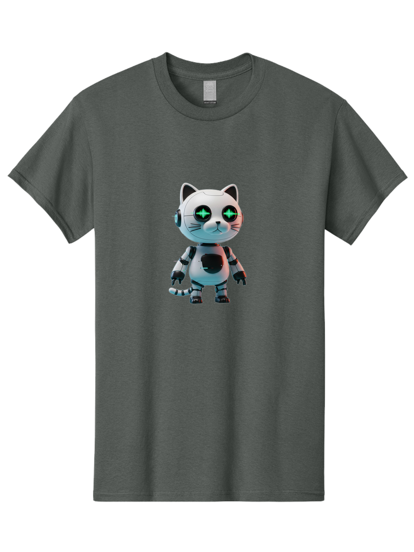 Robot-Cat-4 Men'S Graphic Tee, 100% Cotton, Comfortable Casual Summer Wear, Machine Washable, Vintage Camera, Old Camera, Antique Camera, Black Camera, Classic Photography, Photography Equipment, Nostalgic Device, Film Camera, Camera Art Ban329 6