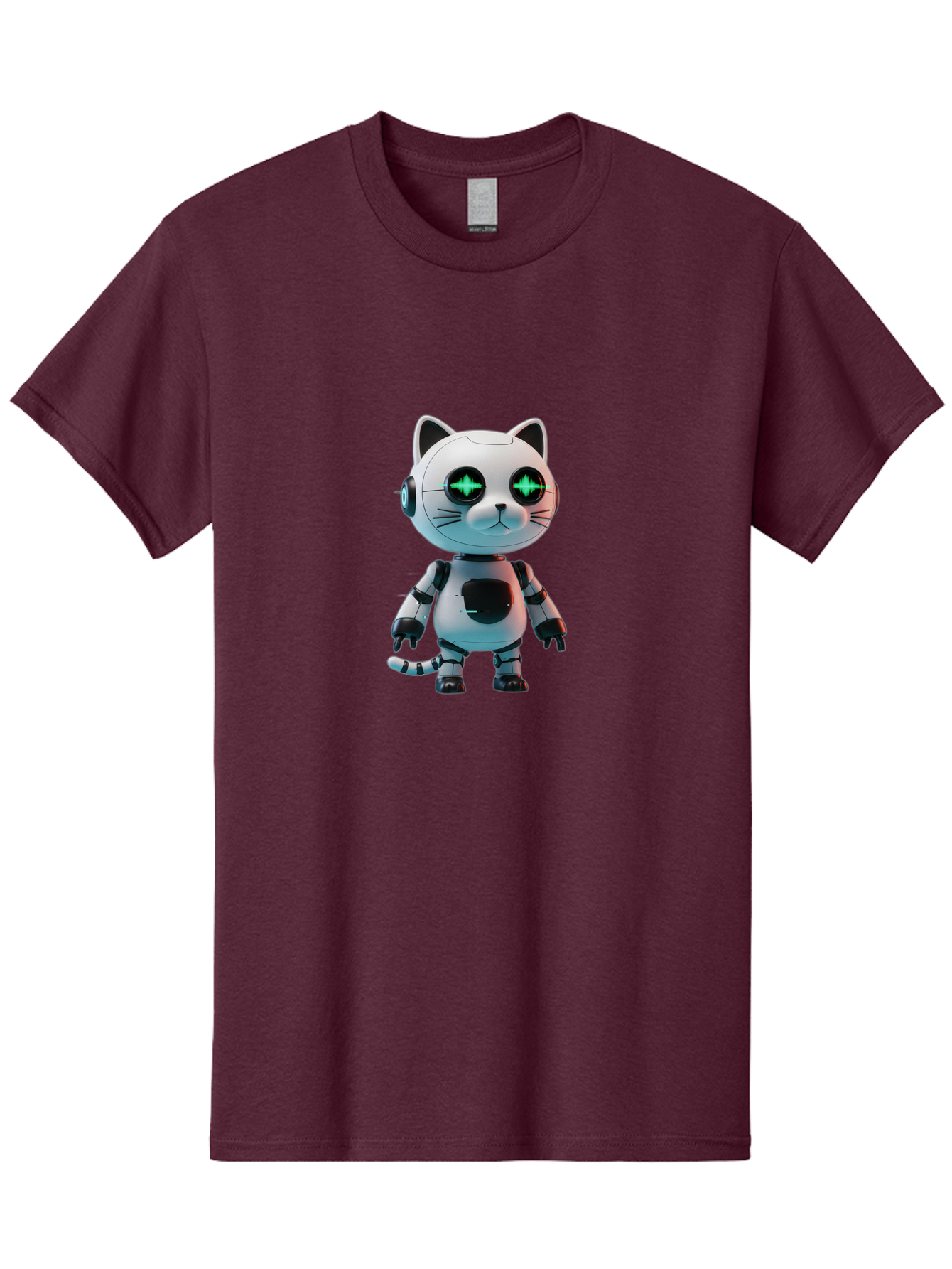 Robot-Cat-4 Men'S Graphic Tee, 100% Cotton, Comfortable Casual Summer Wear, Machine Washable, Vintage Camera, Old Camera, Antique Camera, Black Camera, Classic Photography, Photography Equipment, Nostalgic Device, Film Camera, Camera Art Ban329 2