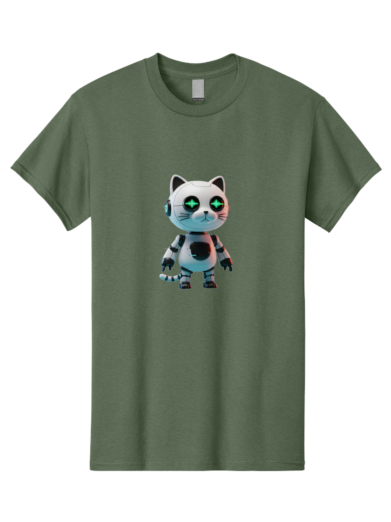 Robot-Cat-4 Men'S Graphic Tee, 100% Cotton, Comfortable Casual Summer Wear, Machine Washable, Vintage Camera, Old Camera, Antique Camera, Black Camera, Classic Photography, Photography Equipment, Nostalgic Device, Film Camera, Camera Art Ban329 4