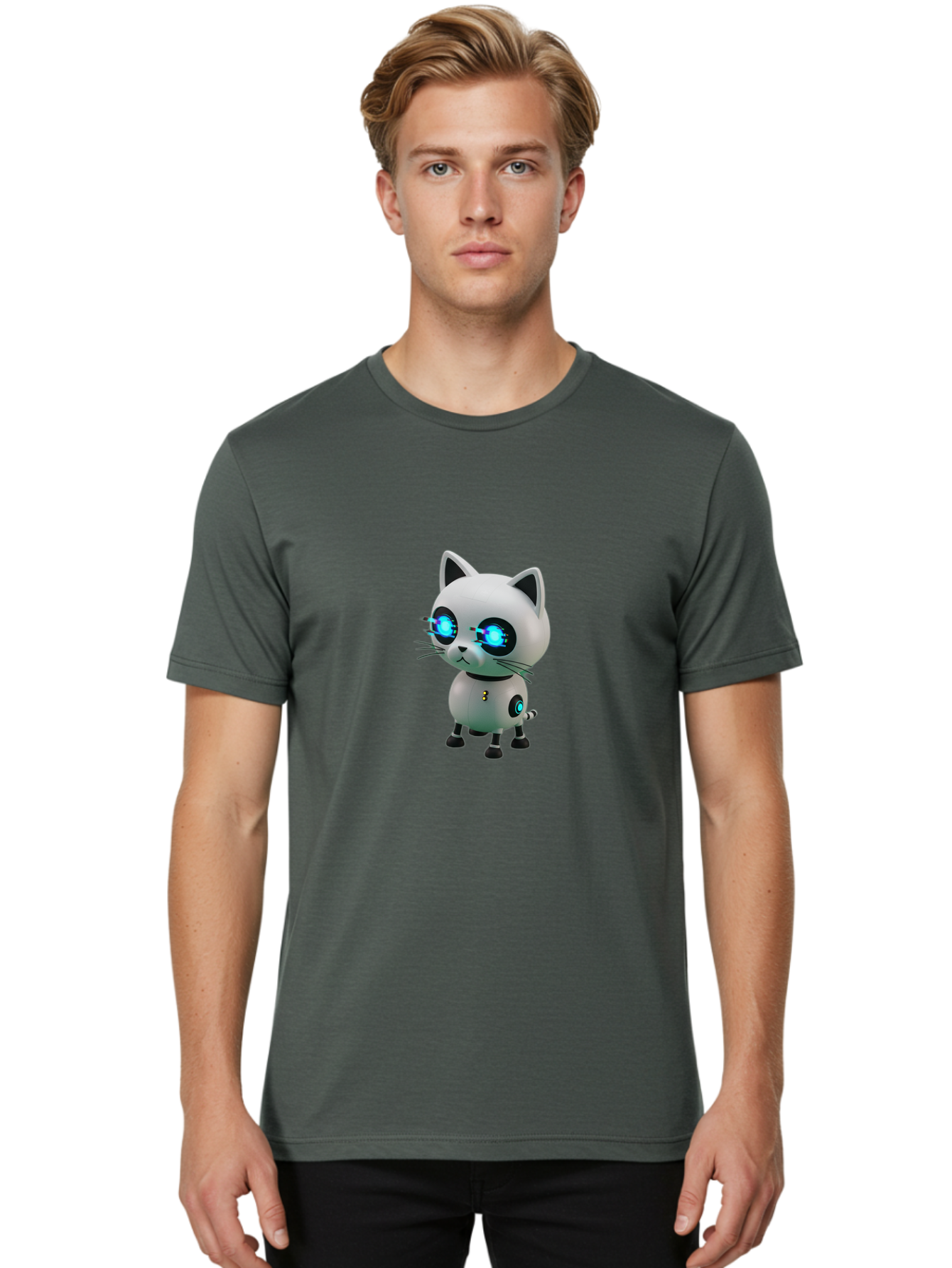 Robot-Cat Men'S Graphic Tee, 100% Cotton, Comfortable Casual Summer Wear, Machine Washable, Vintage Camera, Old Camera, Antique Camera, Black Camera, Classic Photography, Photography Equipment, Nostalgic Device, Film Camera, Camera Art Ban331 23