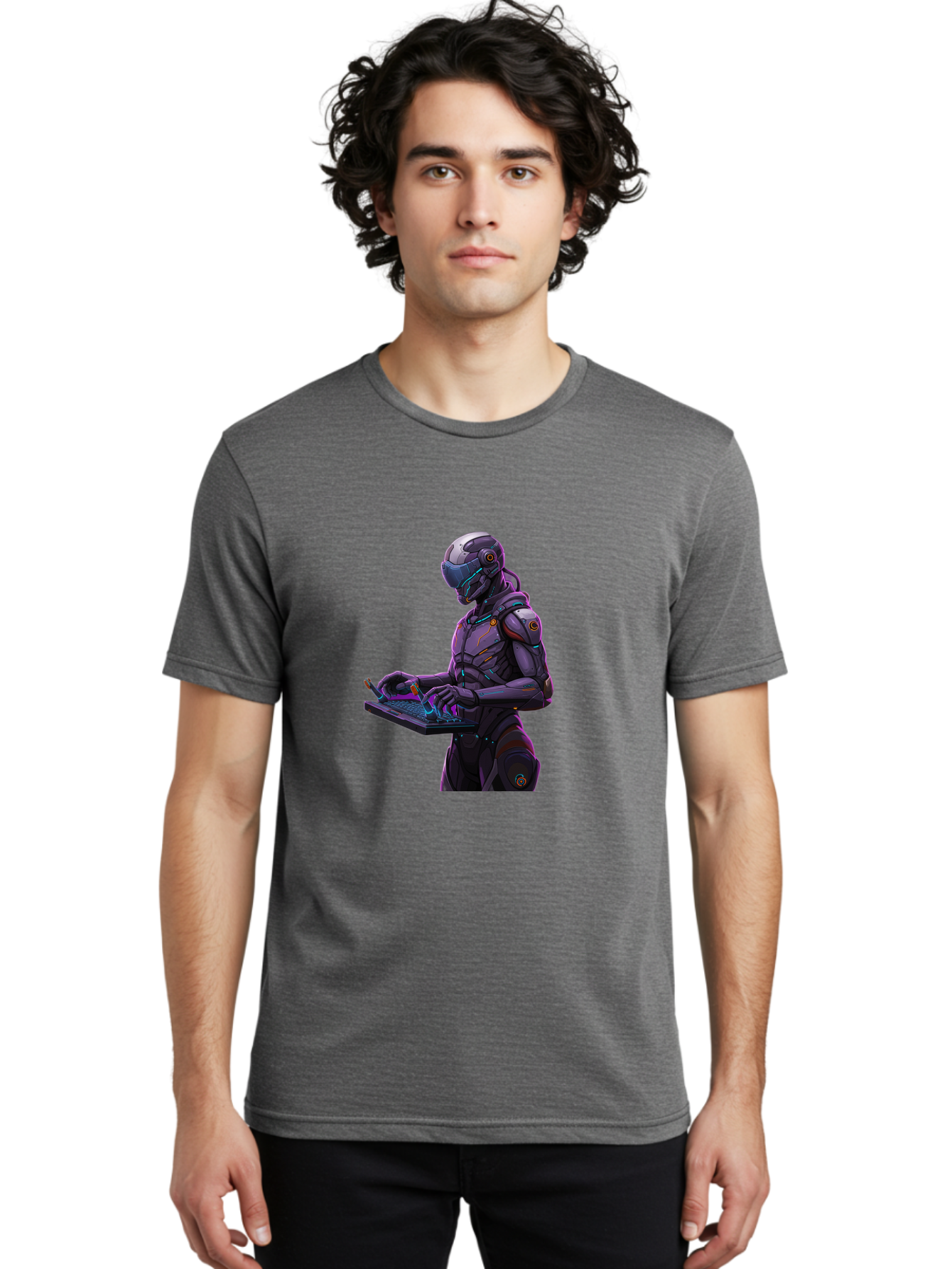 Robot-On-Laptop Men'S Graphic Tee, 100% Cotton, Comfortable Casual Summer Wear, Machine Washable, Vintage Camera, Old Camera, Antique Camera, Black Camera, Classic Photography, Photography Equipment, Nostalgic Device, Film Camera, Camera Art Ban344 29