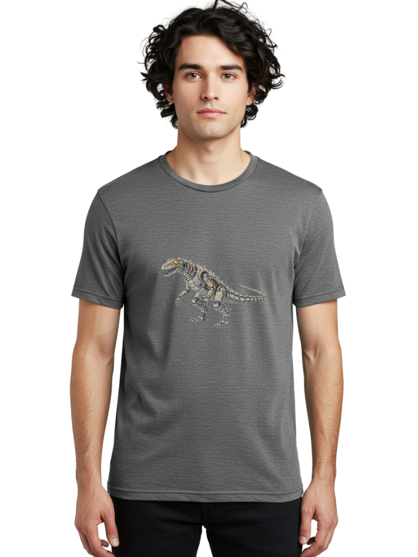 Robot-T-Rex Men'S Graphic Tee, 100% Cotton, Comfortable Casual Summer Wear, Machine Washable, Vintage Camera, Old Camera, Antique Camera, Black Camera, Classic Photography, Photography Equipment, Nostalgic Device, Film Camera, Camera Art Ban348 21