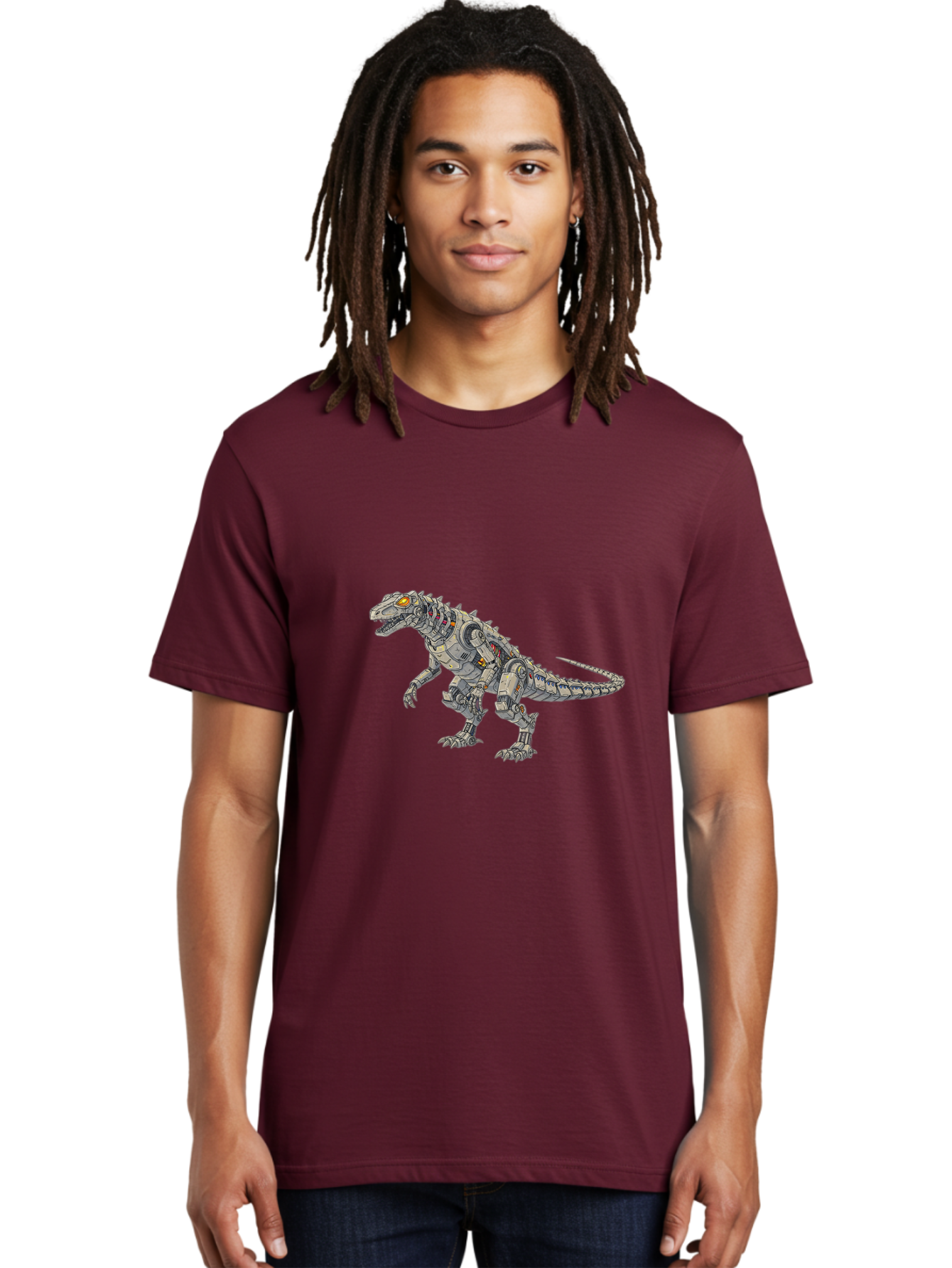 Robot-T-Rex Men'S Graphic Tee, 100% Cotton, Comfortable Casual Summer Wear, Machine Washable, Vintage Camera, Old Camera, Antique Camera, Black Camera, Classic Photography, Photography Equipment, Nostalgic Device, Film Camera, Camera Art Ban348 20