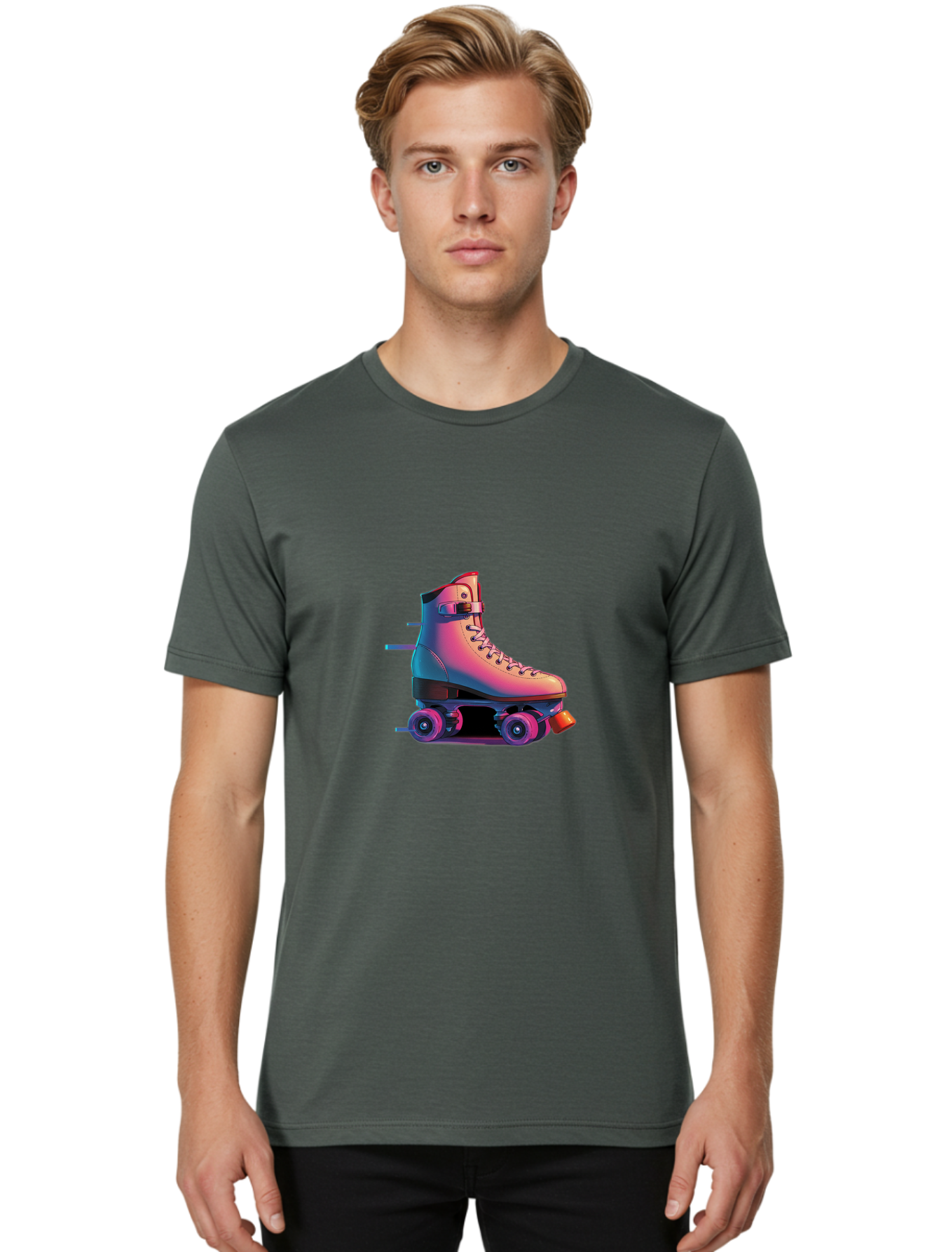 Roller-Skate-1 Men'S Graphic Tee, 100% Cotton, Comfortable Casual Summer Wear, Machine Washable, Vintage Camera, Old Camera, Antique Camera, Black Camera, Classic Photography, Photography Equipment, Nostalgic Device, Film Camera, Camera Art Ban357 19