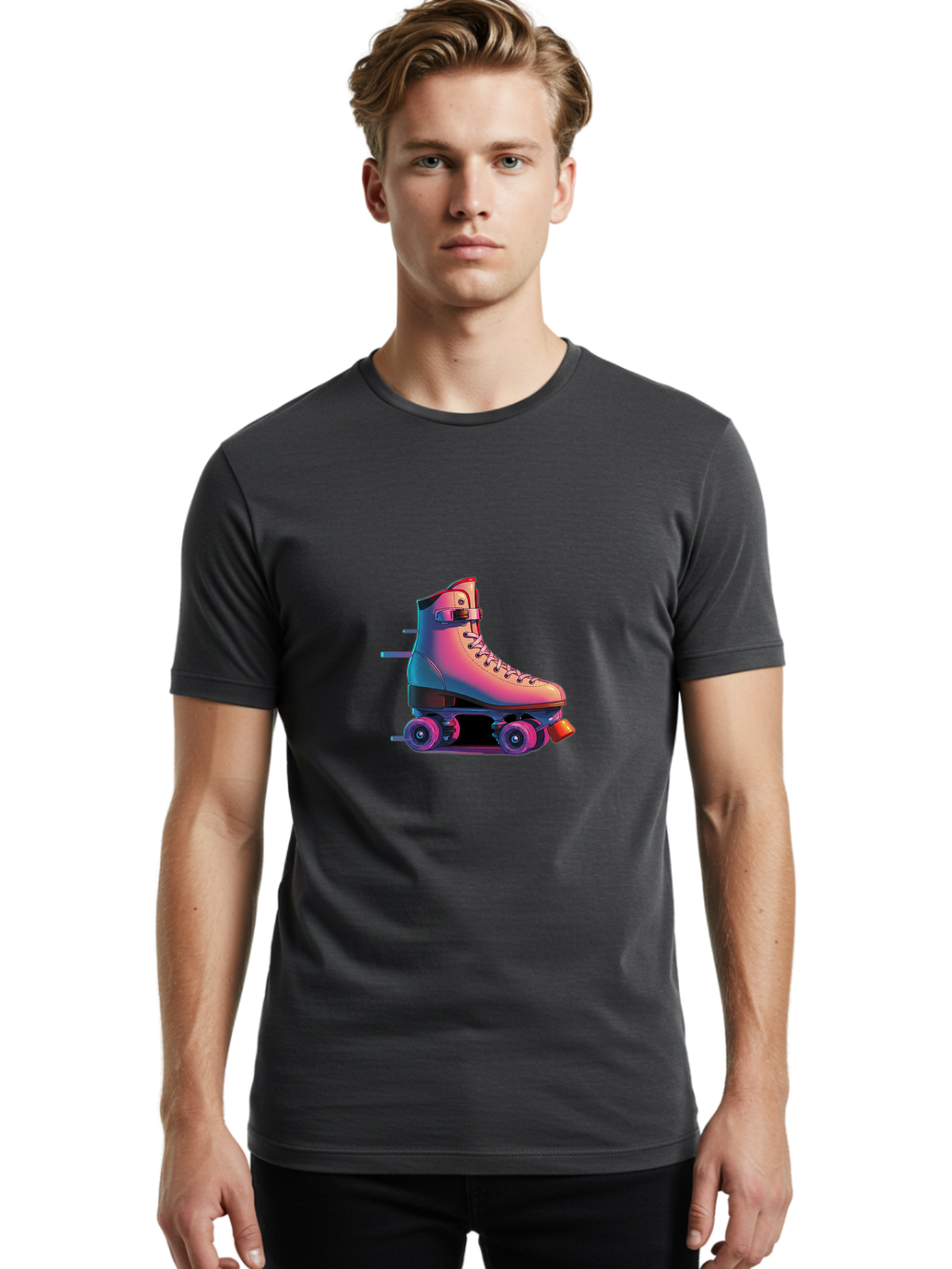 Roller-Skate-1 Men'S Graphic Tee, 100% Cotton, Comfortable Casual Summer Wear, Machine Washable, Vintage Camera, Old Camera, Antique Camera, Black Camera, Classic Photography, Photography Equipment, Nostalgic Device, Film Camera, Camera Art Ban357 16