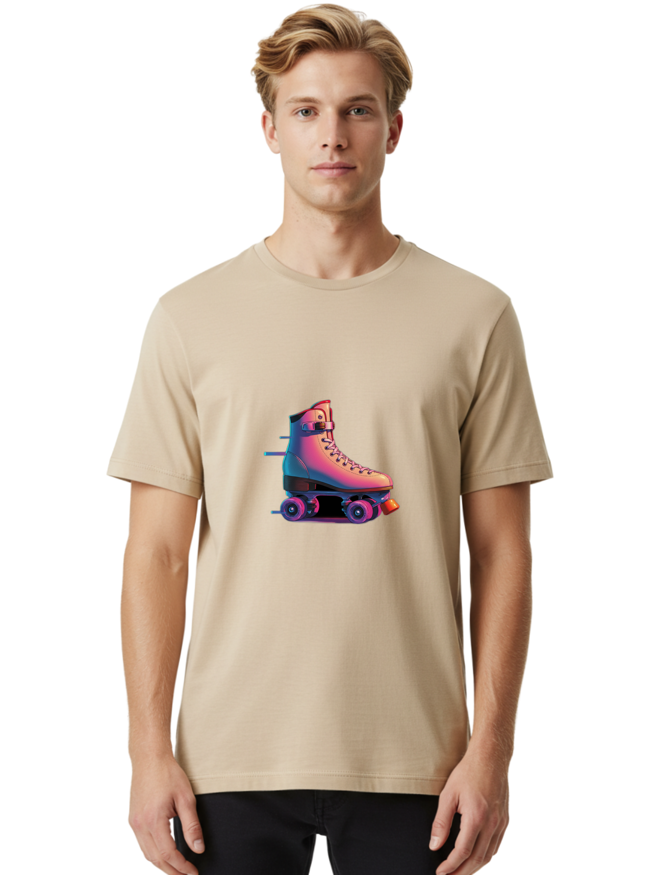 Roller-Skate-1 Men'S Graphic Tee, 100% Cotton, Comfortable Casual Summer Wear, Machine Washable, Vintage Camera, Old Camera, Antique Camera, Black Camera, Classic Photography, Photography Equipment, Nostalgic Device, Film Camera, Camera Art Ban357 17