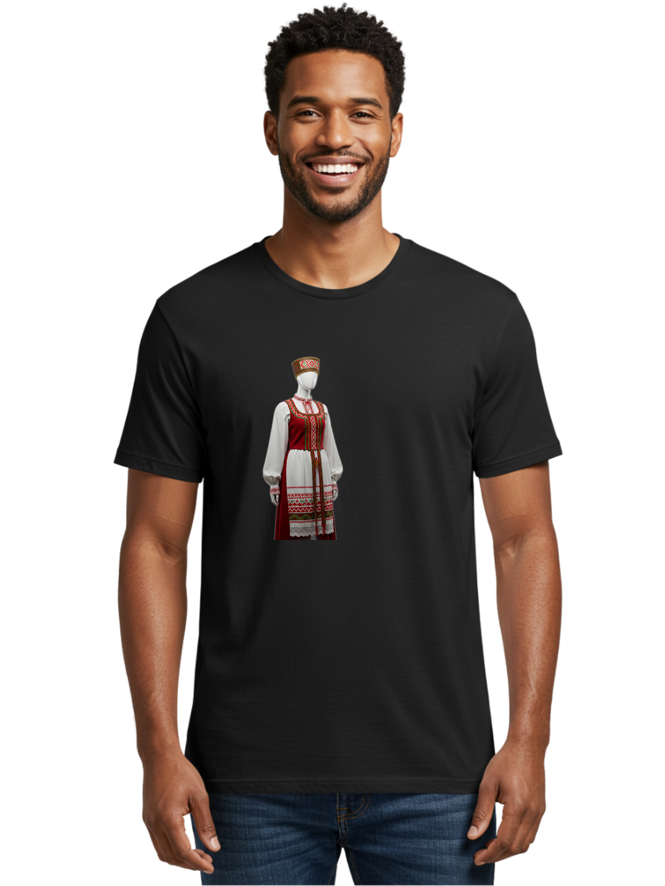 Russian-Sarafan-Dress Men'S Graphic Tee, 100% Cotton, Comfortable Casual Summer Wear, Machine Washable, Vintage Camera, Old Camera, Antique Camera, Black Camera, Classic Photography, Photography Equipment, Nostalgic Device, Film Camera, Ban383 18