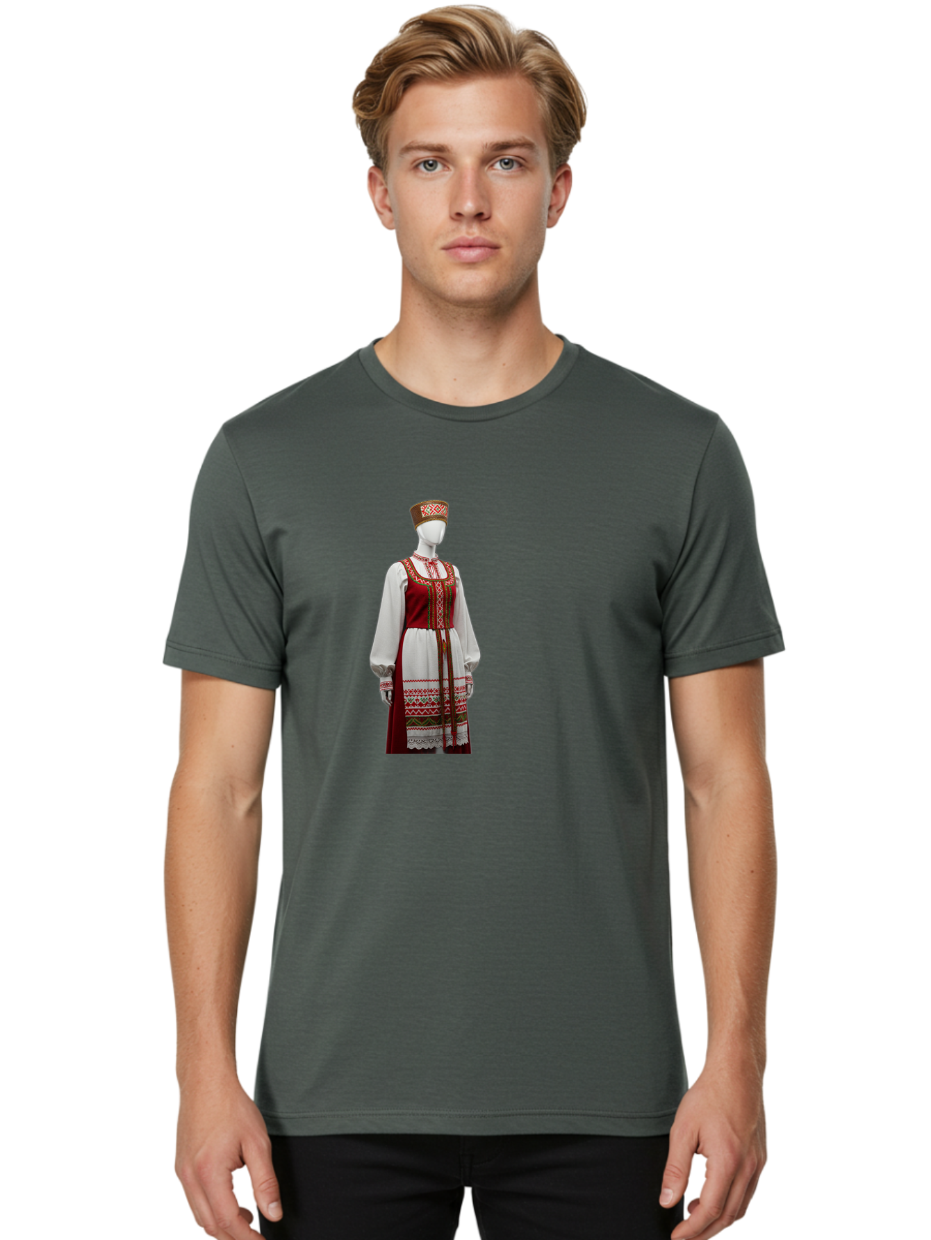 Russian-Sarafan-Dress Men'S Graphic Tee, 100% Cotton, Comfortable Casual Summer Wear, Machine Washable, Vintage Camera, Old Camera, Antique Camera, Black Camera, Classic Photography, Photography Equipment, Nostalgic Device, Film Camera, Ban383 30