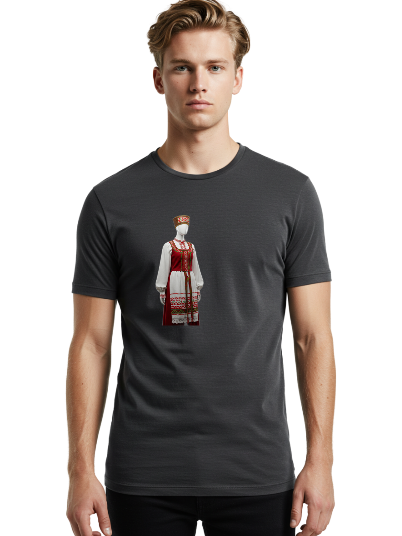 Russian-Sarafan-Dress Men'S Graphic Tee, 100% Cotton, Comfortable Casual Summer Wear, Machine Washable, Vintage Camera, Old Camera, Antique Camera, Black Camera, Classic Photography, Photography Equipment, Nostalgic Device, Film Camera, Ban383 23