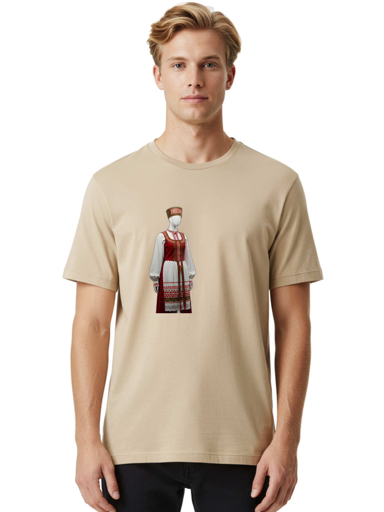 Russian-Sarafan-Dress Men'S Graphic Tee, 100% Cotton, Comfortable Casual Summer Wear, Machine Washable, Vintage Camera, Old Camera, Antique Camera, Black Camera, Classic Photography, Photography Equipment, Nostalgic Device, Film Camera, Ban383 19
