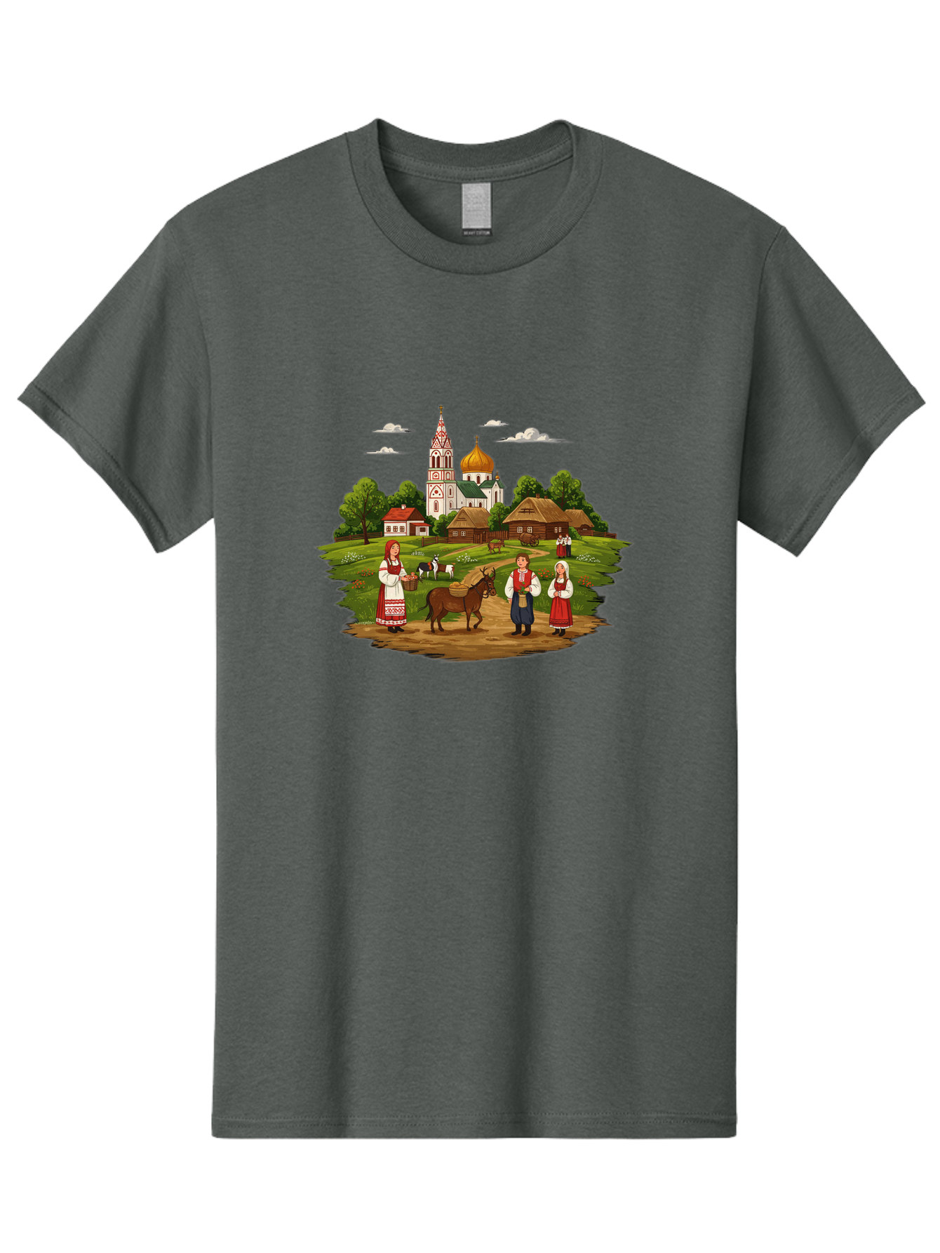 Russian-Village-Scene Men'S Graphic Tee, 100% Cotton, Comfortable Casual Summer Wear, Machine Washable, Vintage Camera, Old Camera, Antique Camera, Black Camera, Classic Photography, Photography Equipment, Nostalgic Device, Film Camera, Ban384 3