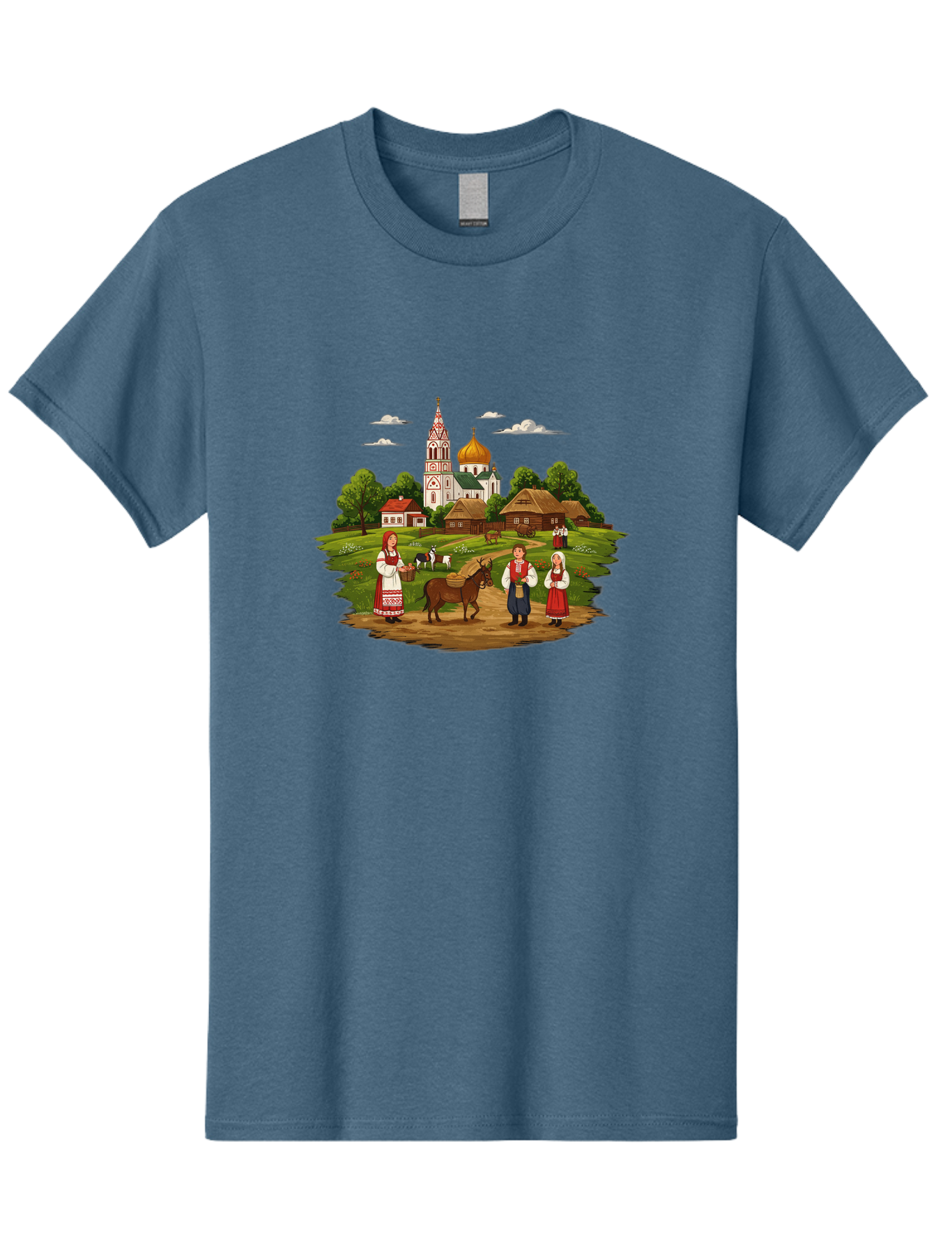 Russian-Village-Scene Men'S Graphic Tee, 100% Cotton, Comfortable Casual Summer Wear, Machine Washable, Vintage Camera, Old Camera, Antique Camera, Black Camera, Classic Photography, Photography Equipment, Nostalgic Device, Film Camera, Ban384 4
