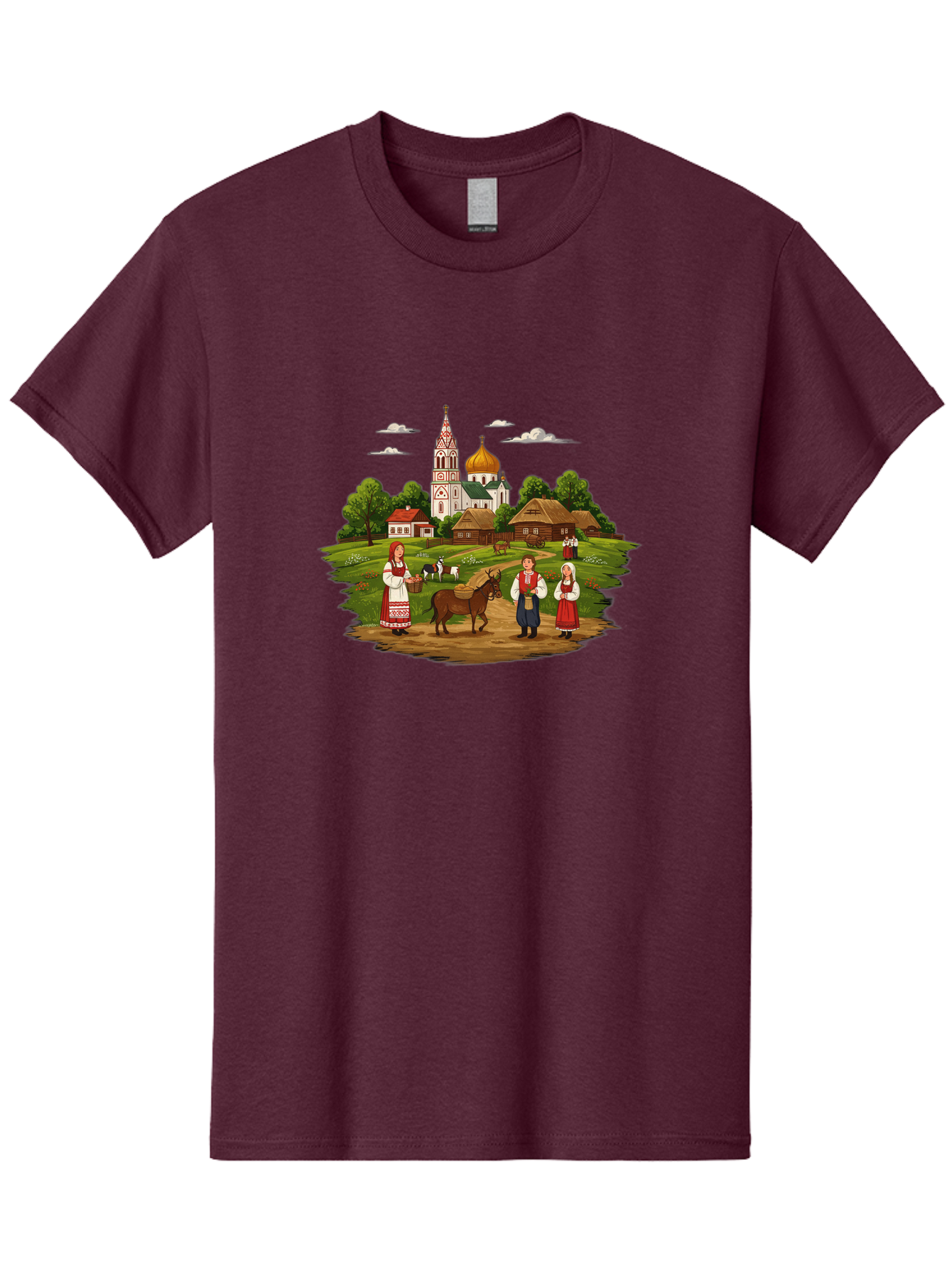 Russian-Village-Scene Men'S Graphic Tee, 100% Cotton, Comfortable Casual Summer Wear, Machine Washable, Vintage Camera, Old Camera, Antique Camera, Black Camera, Classic Photography, Photography Equipment, Nostalgic Device, Film Camera, Ban384 11