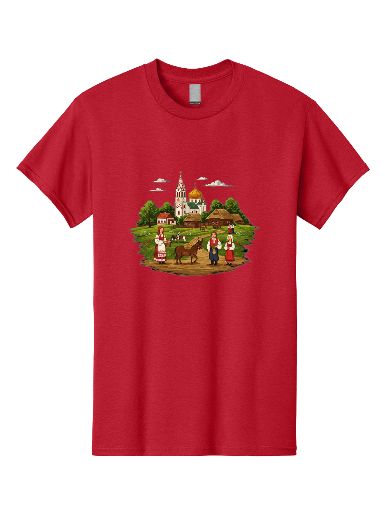Russian-Village-Scene Men'S Graphic Tee, 100% Cotton, Comfortable Casual Summer Wear, Machine Washable, Vintage Camera, Old Camera, Antique Camera, Black Camera, Classic Photography, Photography Equipment, Nostalgic Device, Film Camera, Ban384 5