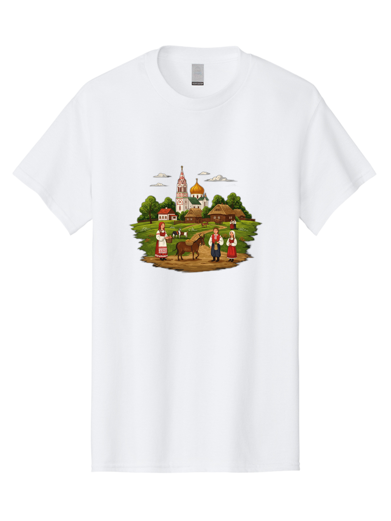Russian-Village-Scene Men'S Graphic Tee, 100% Cotton, Comfortable Casual Summer Wear, Machine Washable, Vintage Camera, Old Camera, Antique Camera, Black Camera, Classic Photography, Photography Equipment, Nostalgic Device, Film Camera, Ban384 6