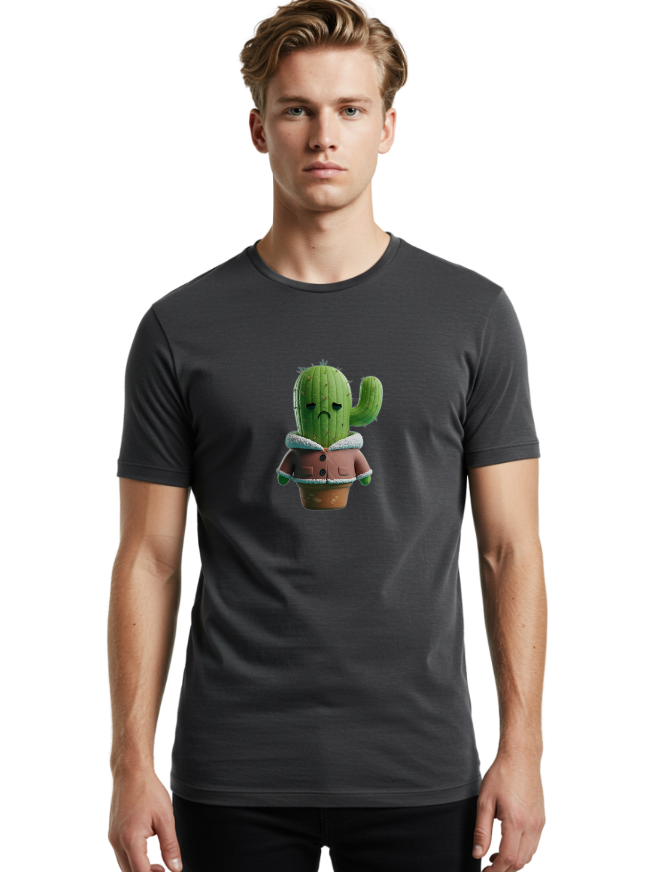 Sad-Cactus-1 Men'S Graphic Tee, 100% Cotton, Comfortable Casual Summer Wear, Machine Washable, Vintage Camera, Old Camera, Antique Camera, Black Camera, Classic Photography, Photography Equipment, Nostalgic Device, Film Camera, Camera Art Ban396 23