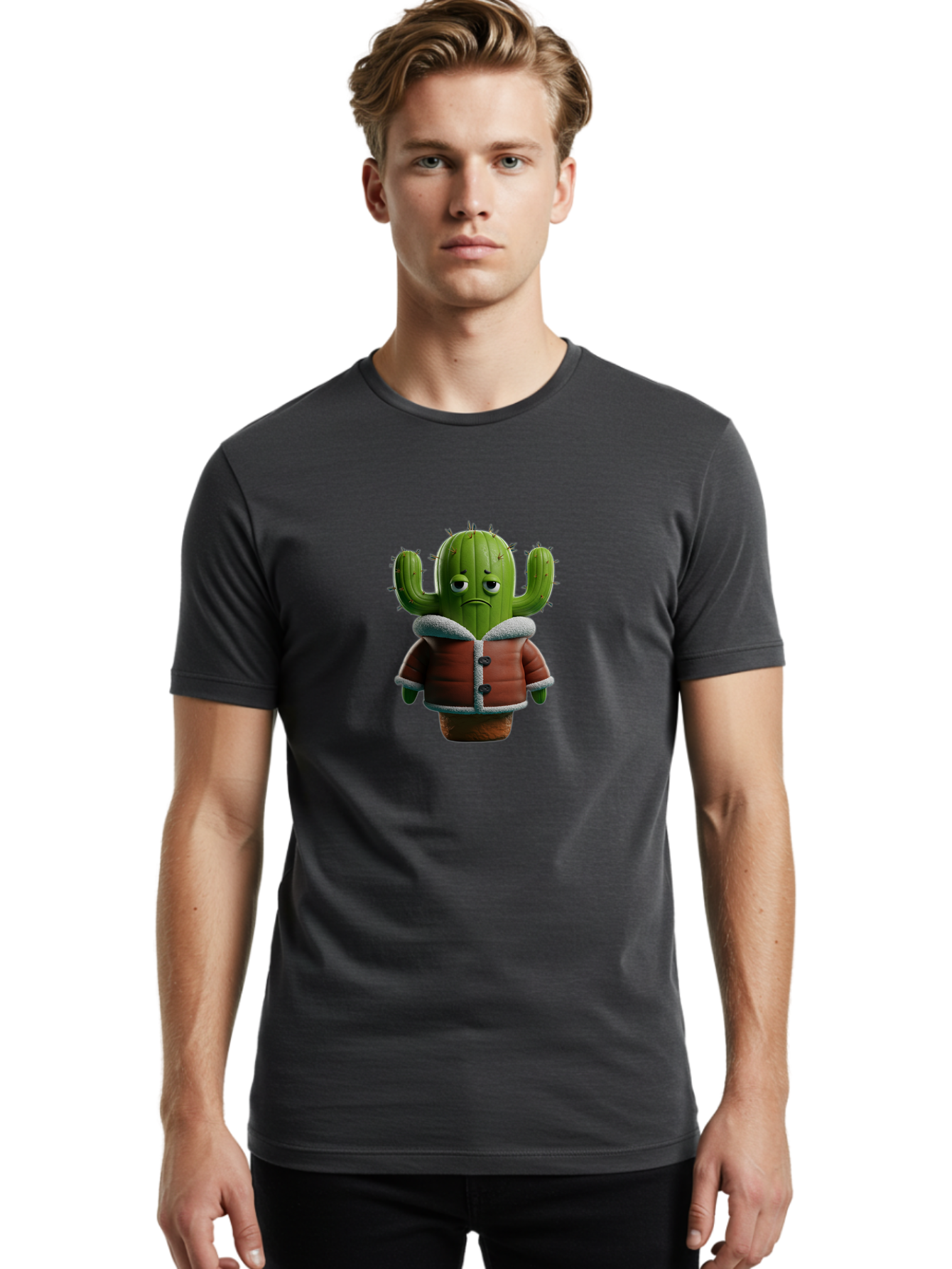 Sad-Cactus-2 Men'S Graphic Tee, 100% Cotton, Comfortable Casual Summer Wear, Machine Washable, Vintage Camera, Old Camera, Antique Camera, Black Camera, Classic Photography, Photography Equipment, Nostalgic Device, Film Camera, Camera Art Ban397 21