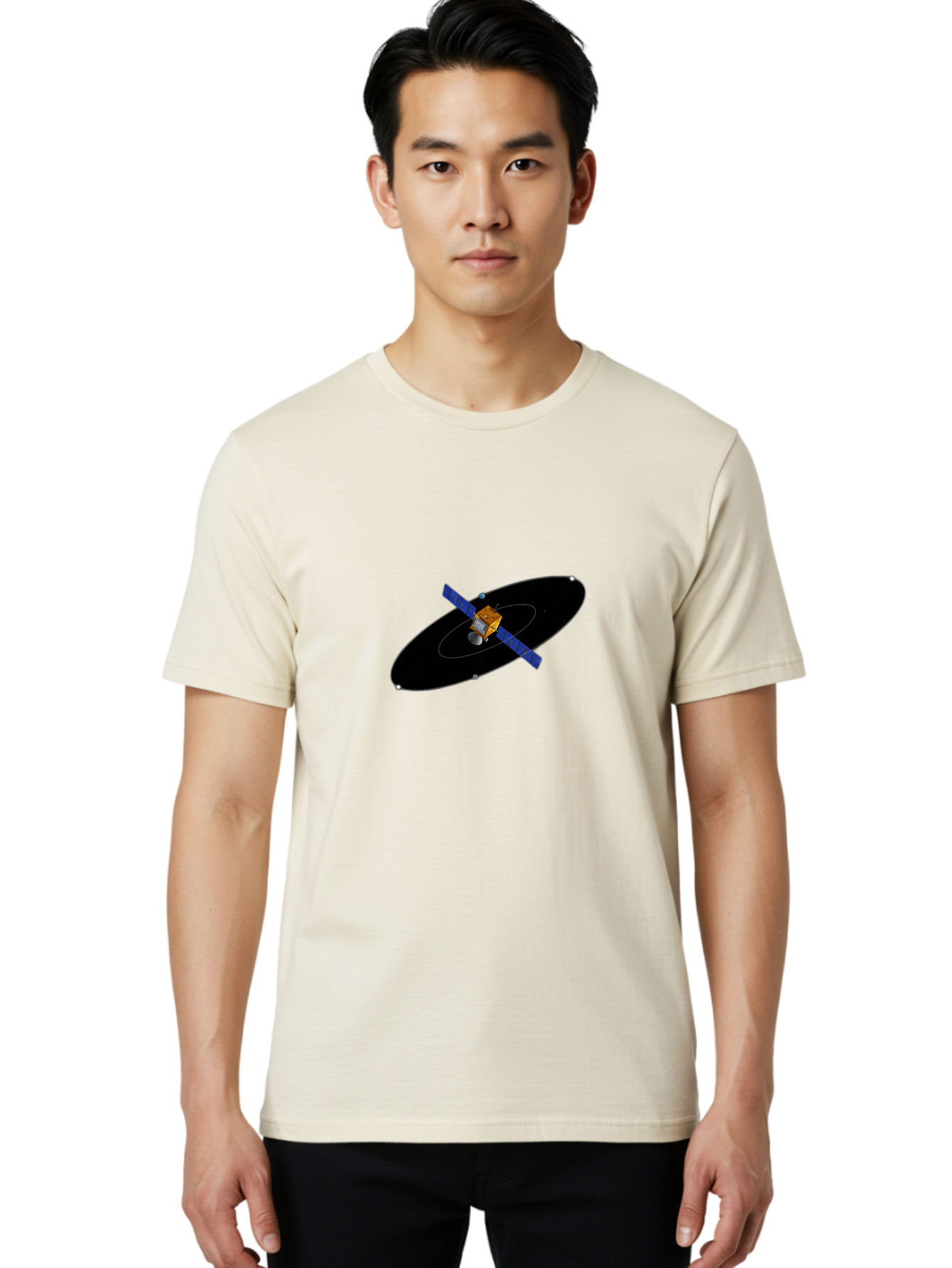 Satellite Men'S Graphic Tee, 100% Cotton, Comfortable Casual Summer Wear, Machine Washable, Vintage Camera, Old Camera, Antique Camera, Black Camera, Classic Photography, Photography Equipment, Nostalgic Device, Film Camera, Camera Art Ban426 26