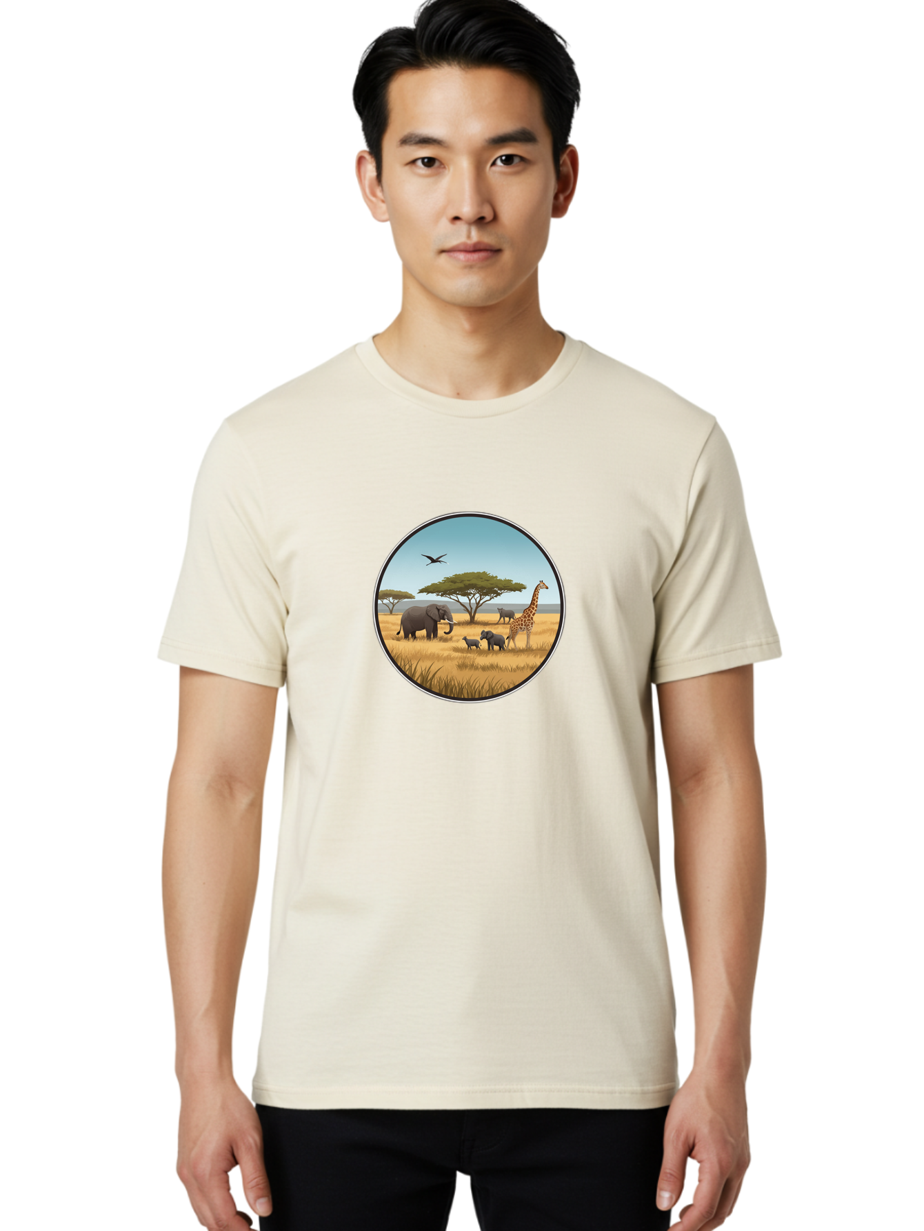 Savannah-Animals Men'S Graphic Tee, 100% Cotton, Comfortable Casual Summer Wear, Machine Washable, Vintage Camera, Old Camera, Antique Camera, Black Camera, Classic Photography, Photography Equipment, Nostalgic Device, Film Camera, Camera Art Ban429 30