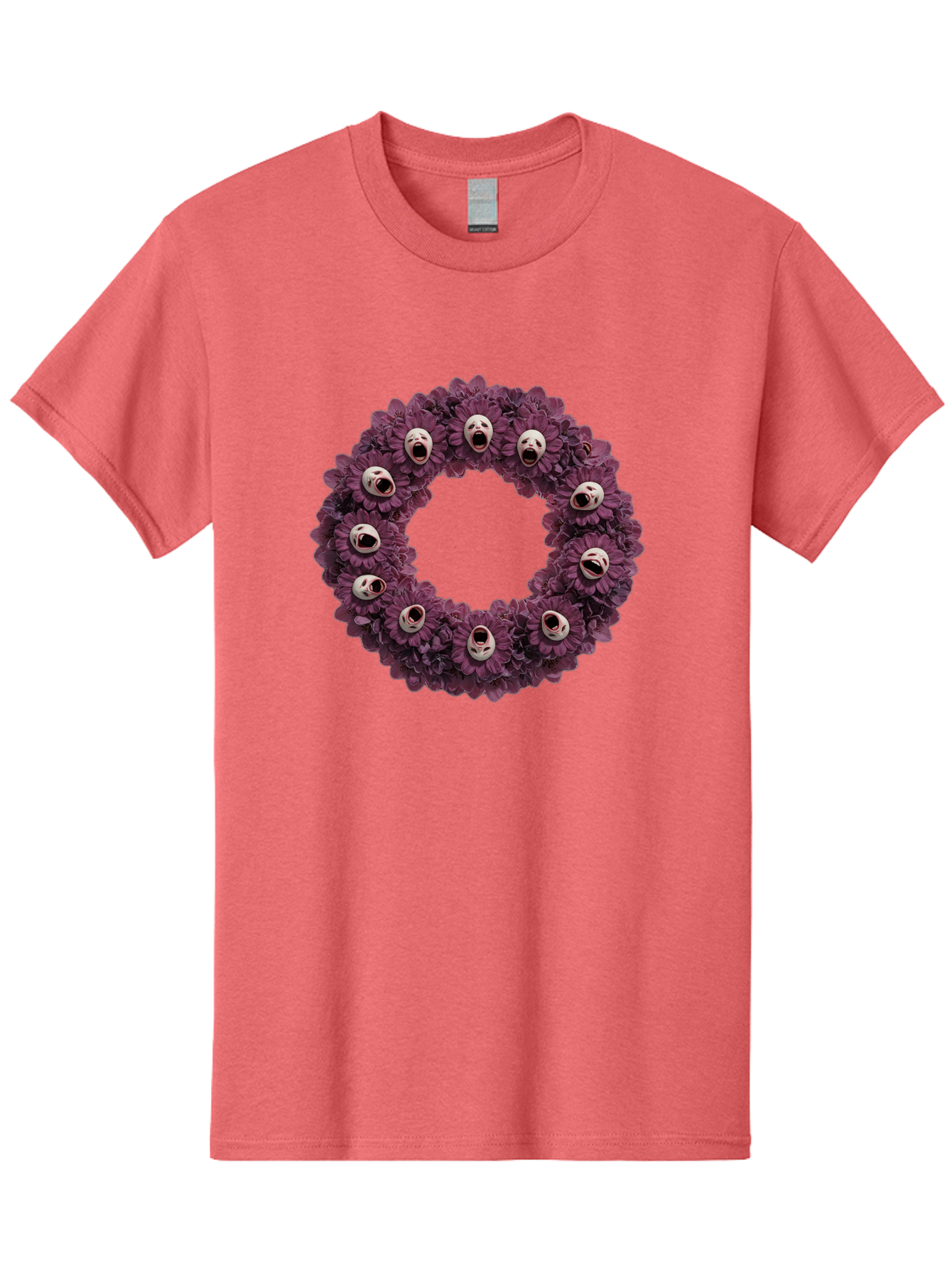 Scream-Faces-Wreath Men'S Graphic Tee, 100% Cotton, Comfortable Casual Summer Wear, Machine Washable, Vintage Camera, Old Camera, Antique Camera, Black Camera, Classic Photography, Photography Equipment, Nostalgic Device, Film Camera, Ban436 3