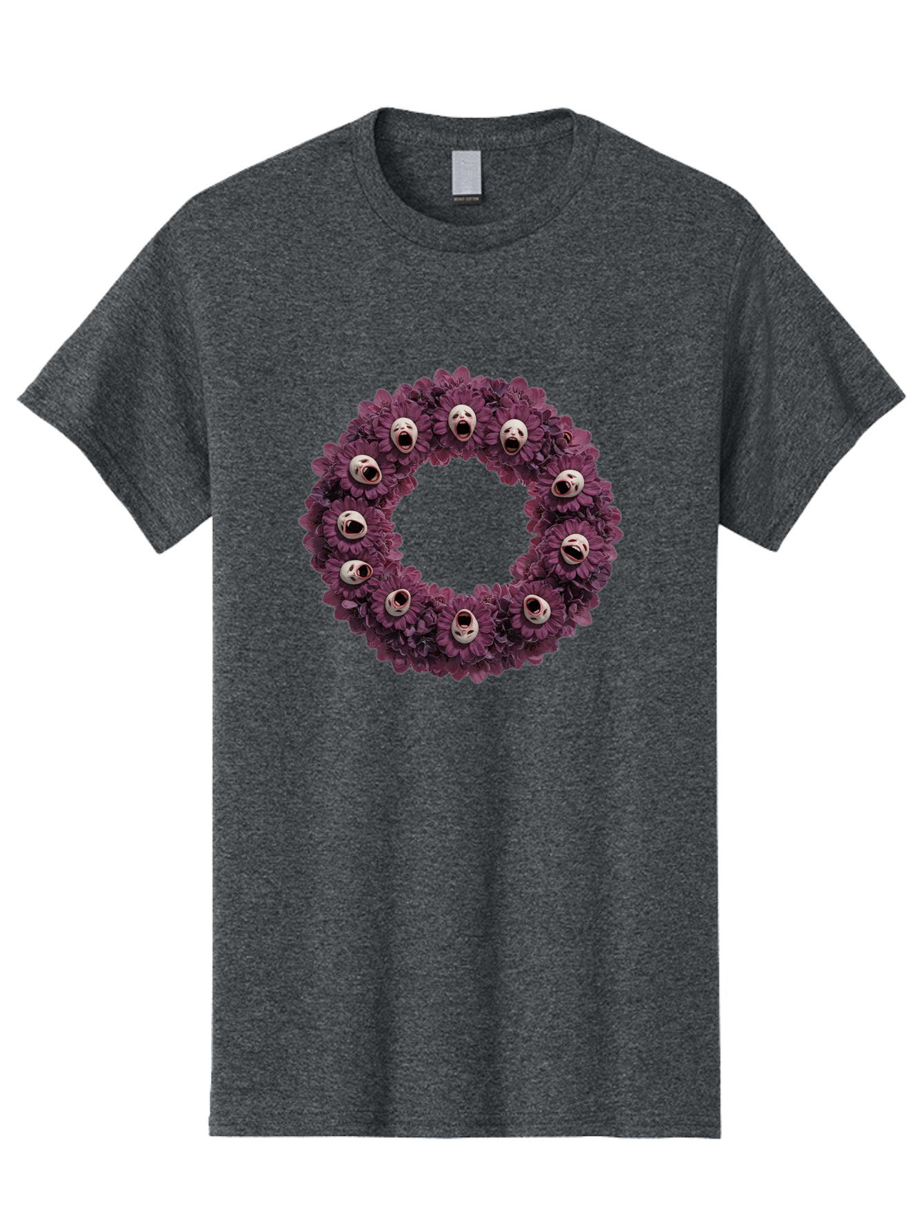 Scream-Faces-Wreath Men'S Graphic Tee, 100% Cotton, Comfortable Casual Summer Wear, Machine Washable, Vintage Camera, Old Camera, Antique Camera, Black Camera, Classic Photography, Photography Equipment, Nostalgic Device, Film Camera, Ban436 9