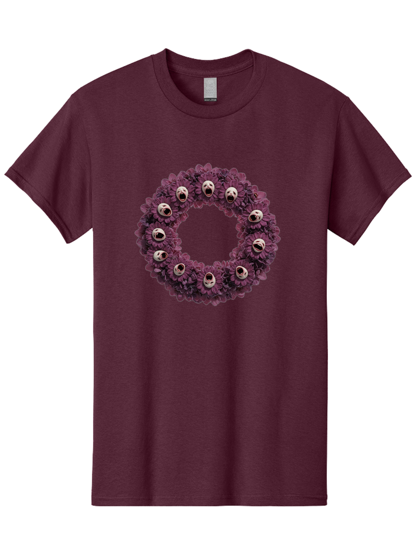 Scream-Faces-Wreath Men'S Graphic Tee, 100% Cotton, Comfortable Casual Summer Wear, Machine Washable, Vintage Camera, Old Camera, Antique Camera, Black Camera, Classic Photography, Photography Equipment, Nostalgic Device, Film Camera, Ban436 14