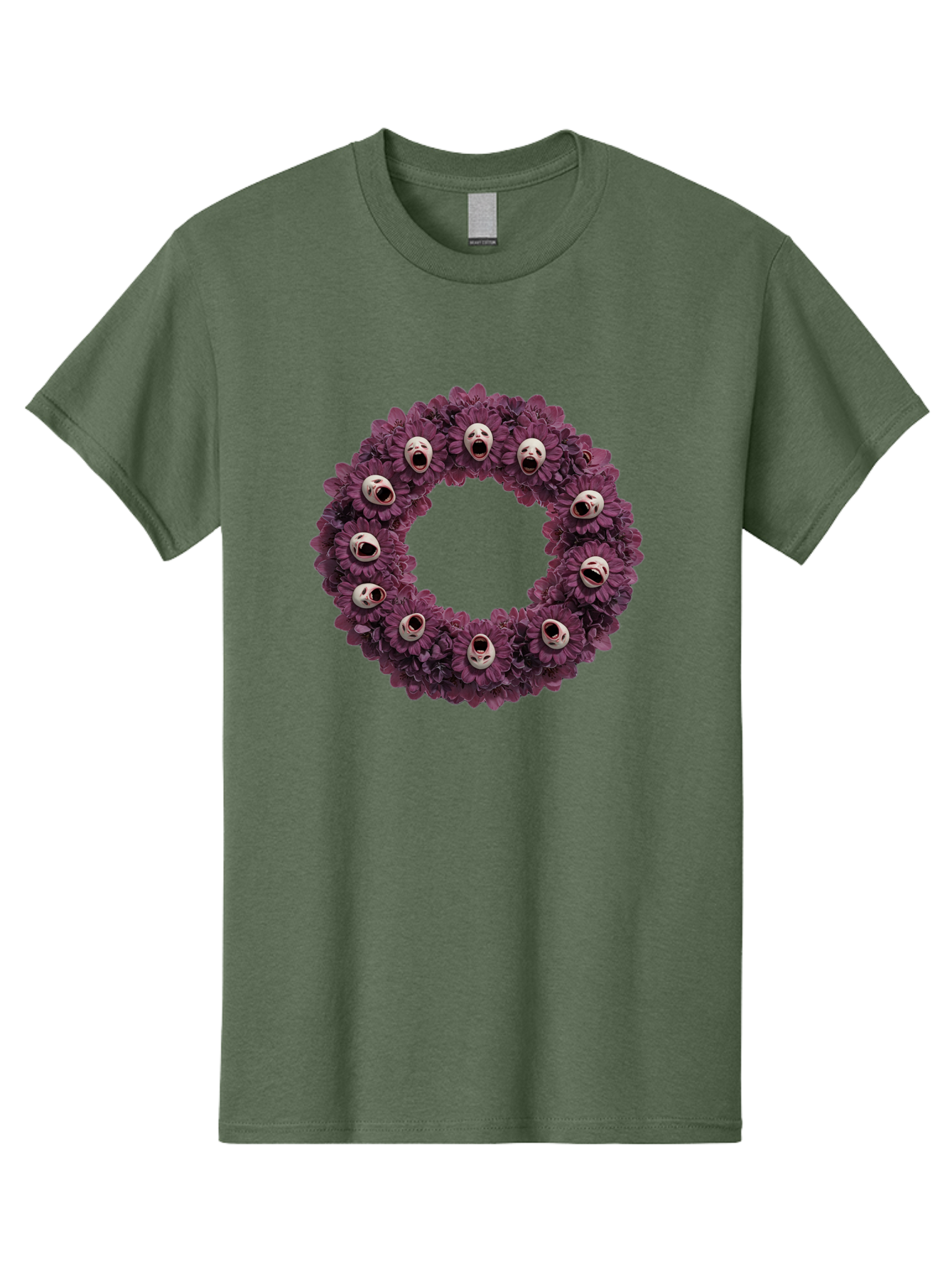 Scream-Faces-Wreath Men'S Graphic Tee, 100% Cotton, Comfortable Casual Summer Wear, Machine Washable, Vintage Camera, Old Camera, Antique Camera, Black Camera, Classic Photography, Photography Equipment, Nostalgic Device, Film Camera, Ban436 13