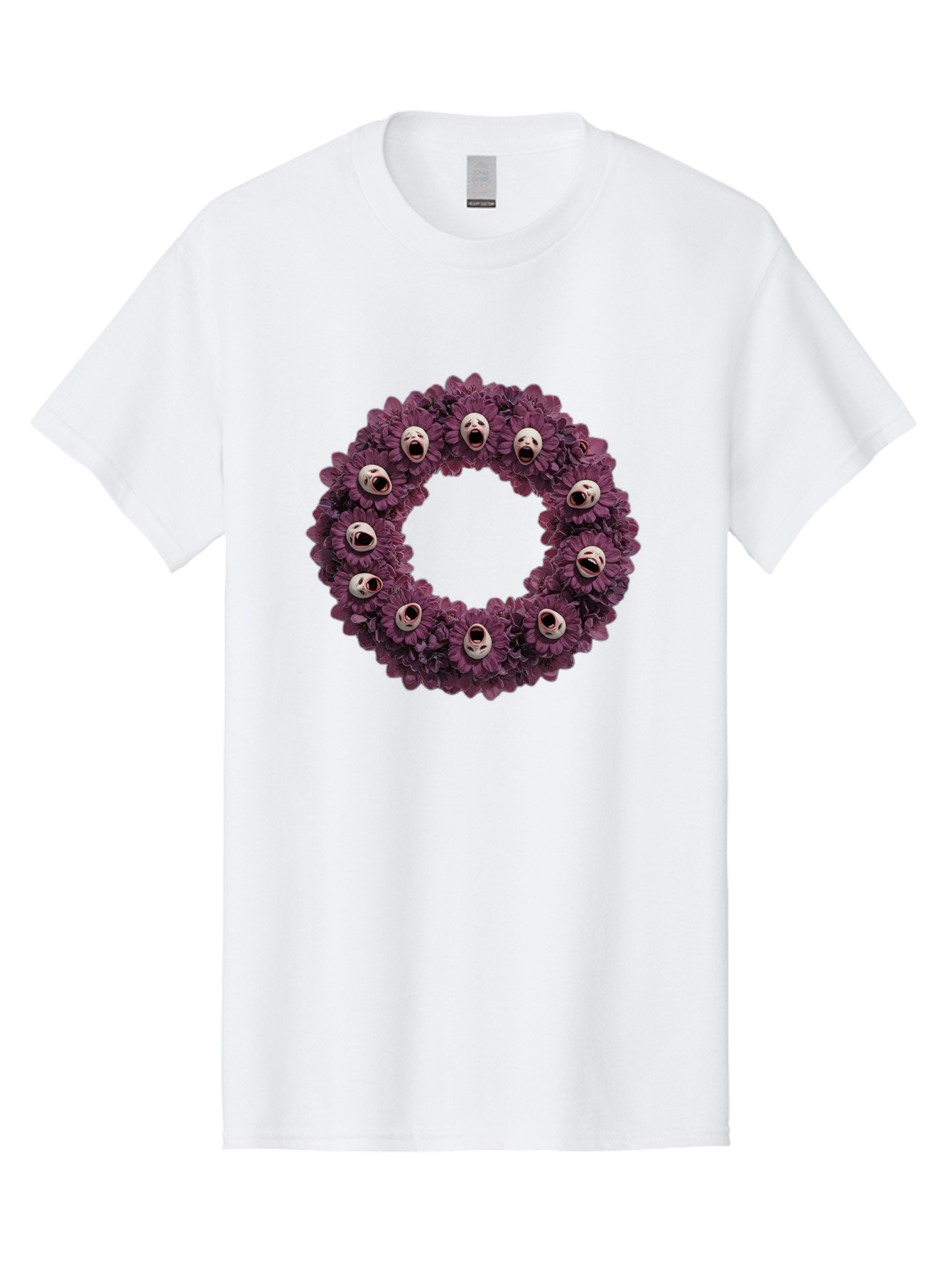 Scream-Faces-Wreath Men'S Graphic Tee, 100% Cotton, Comfortable Casual Summer Wear, Machine Washable, Vintage Camera, Old Camera, Antique Camera, Black Camera, Classic Photography, Photography Equipment, Nostalgic Device, Film Camera, Ban436 5