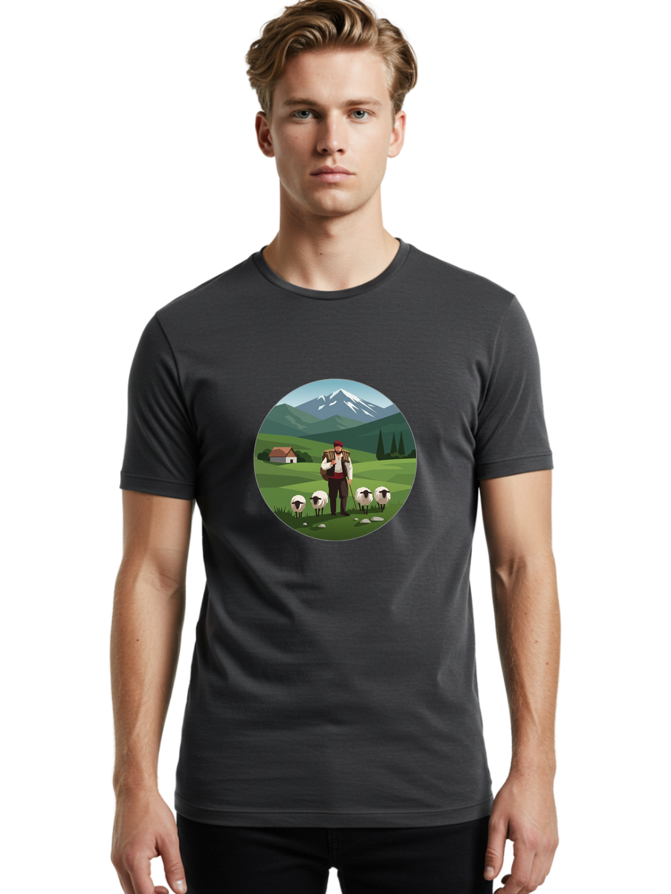 Shepherd Men'S Graphic Tee, 100% Cotton, Comfortable Casual Summer Wear, Machine Washable, Vintage Camera, Old Camera, Antique Camera, Black Camera, Classic Photography, Photography Equipment, Nostalgic Device, Film Camera, Camera Art Ban453 24