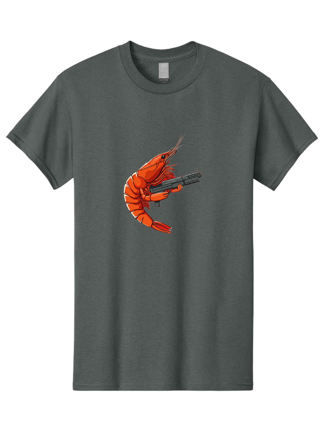 Shrimp-With-Gun-1 Men'S Graphic Tee, 100% Cotton, Comfortable Casual Summer Wear, Machine Washable, Vintage Camera, Old Camera, Antique Camera, Black Camera, Classic Photography, Photography Equipment, Nostalgic Device, Film Camera, Camera Art Ban460 14