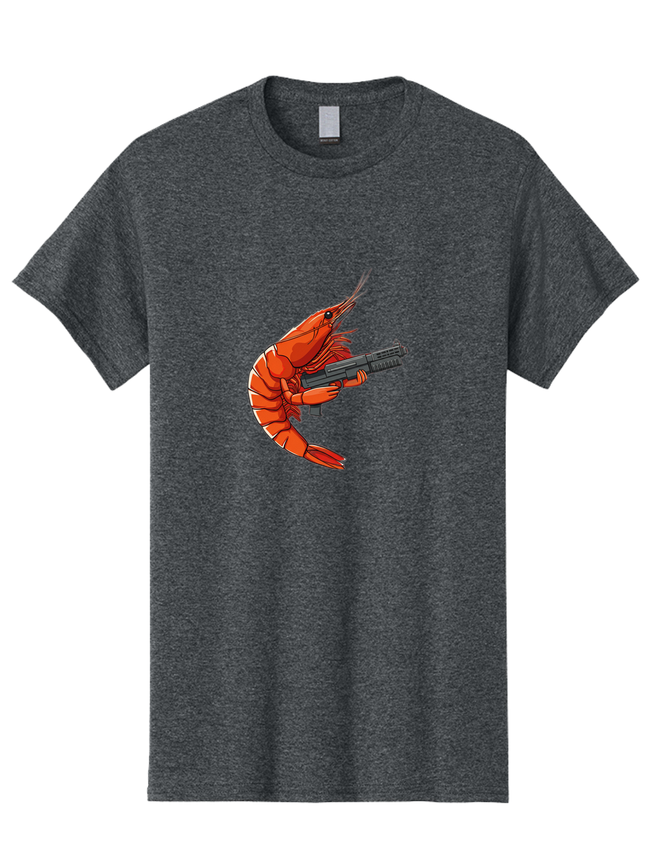 Shrimp-With-Gun-1 Men'S Graphic Tee, 100% Cotton, Comfortable Casual Summer Wear, Machine Washable, Vintage Camera, Old Camera, Antique Camera, Black Camera, Classic Photography, Photography Equipment, Nostalgic Device, Film Camera, Camera Art Ban460 10