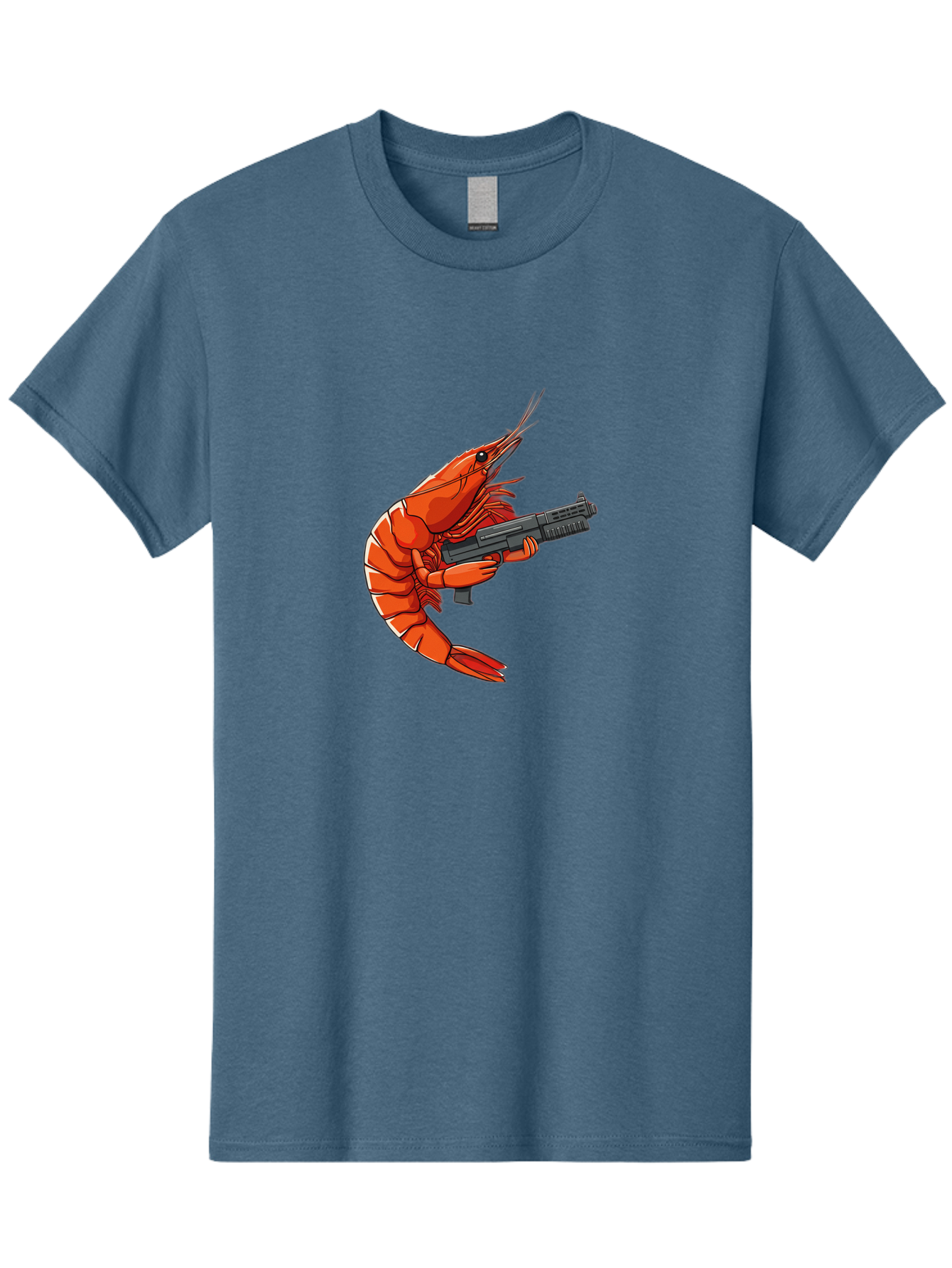 Shrimp-With-Gun-1 Men'S Graphic Tee, 100% Cotton, Comfortable Casual Summer Wear, Machine Washable, Vintage Camera, Old Camera, Antique Camera, Black Camera, Classic Photography, Photography Equipment, Nostalgic Device, Film Camera, Camera Art Ban460 12