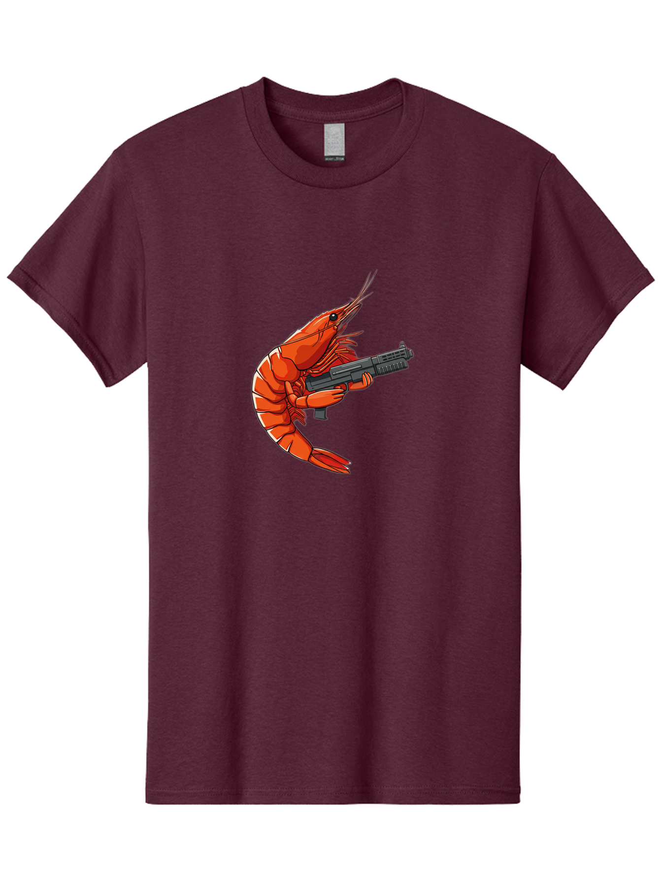 Shrimp-With-Gun-1 Men'S Graphic Tee, 100% Cotton, Comfortable Casual Summer Wear, Machine Washable, Vintage Camera, Old Camera, Antique Camera, Black Camera, Classic Photography, Photography Equipment, Nostalgic Device, Film Camera, Camera Art Ban460 8