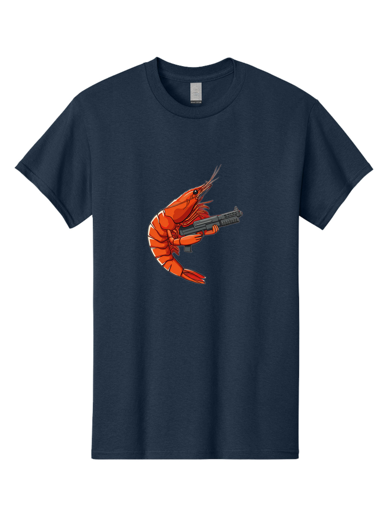 Shrimp-With-Gun-1 Men'S Graphic Tee, 100% Cotton, Comfortable Casual Summer Wear, Machine Washable, Vintage Camera, Old Camera, Antique Camera, Black Camera, Classic Photography, Photography Equipment, Nostalgic Device, Film Camera, Camera Art Ban460 6