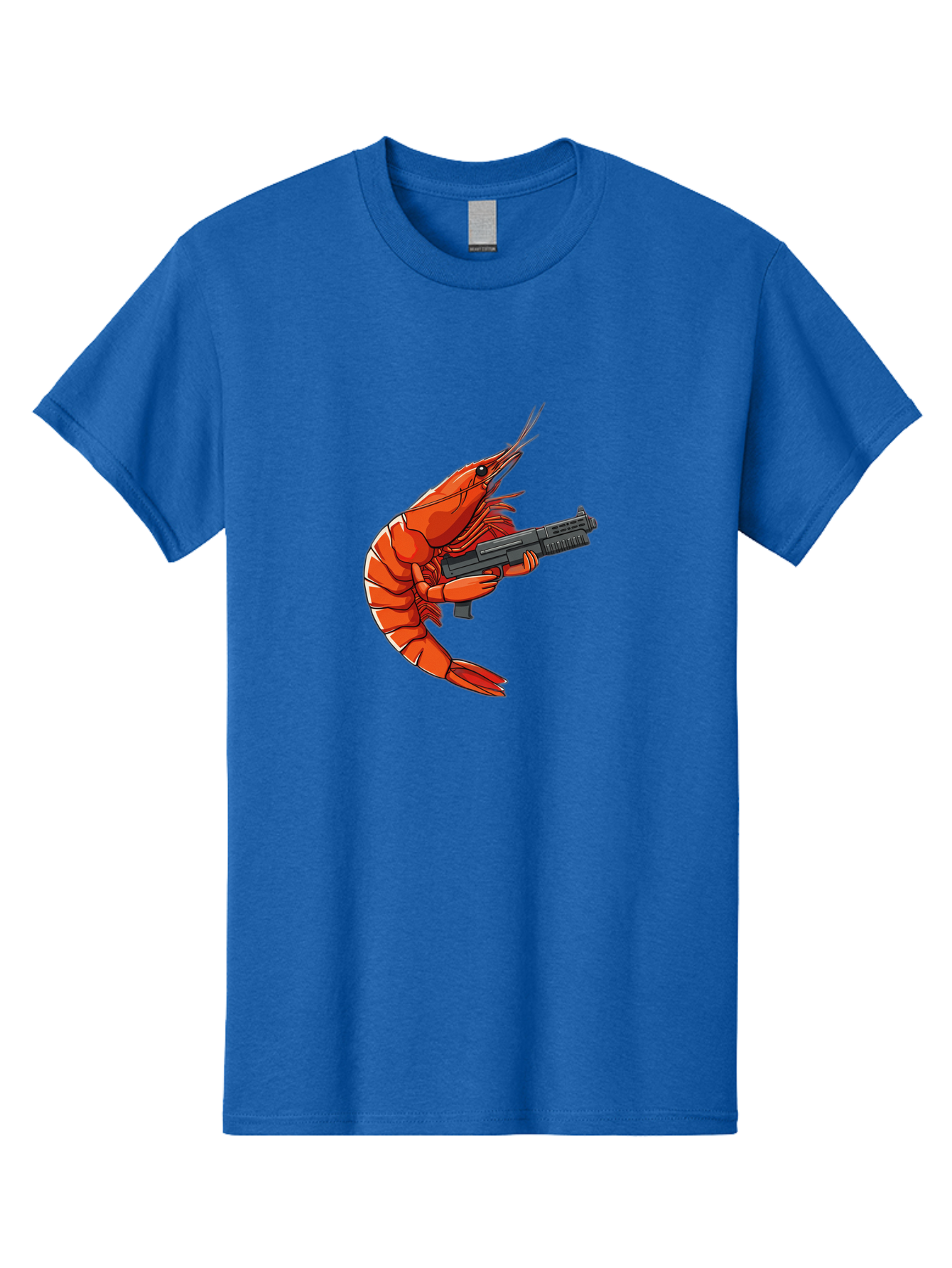 Shrimp-With-Gun-1 Men'S Graphic Tee, 100% Cotton, Comfortable Casual Summer Wear, Machine Washable, Vintage Camera, Old Camera, Antique Camera, Black Camera, Classic Photography, Photography Equipment, Nostalgic Device, Film Camera, Camera Art Ban460 3