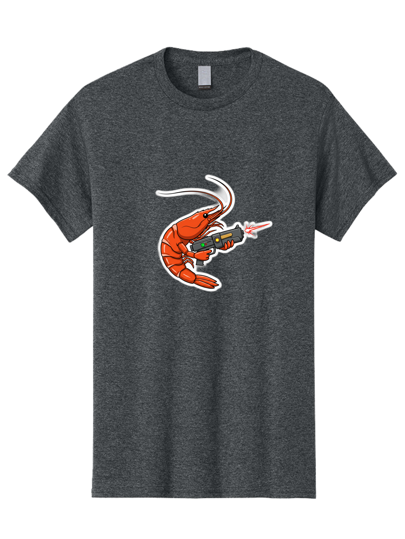 Shrimp-With-Gun-2 Men'S Graphic Tee, 100% Cotton, Comfortable Casual Summer Wear, Machine Washable, Vintage Camera, Old Camera, Antique Camera, Black Camera, Classic Photography, Photography Equipment, Nostalgic Device, Film Camera, Camera Art Ban461 8
